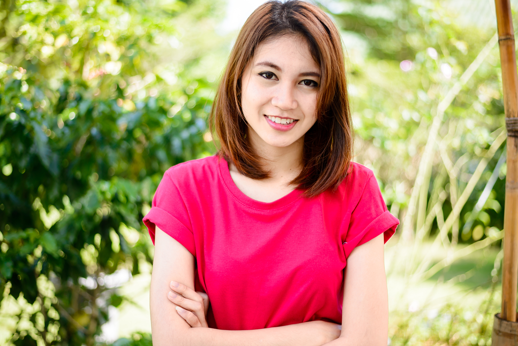 portrait beautiful asian girl, selective focus on face.