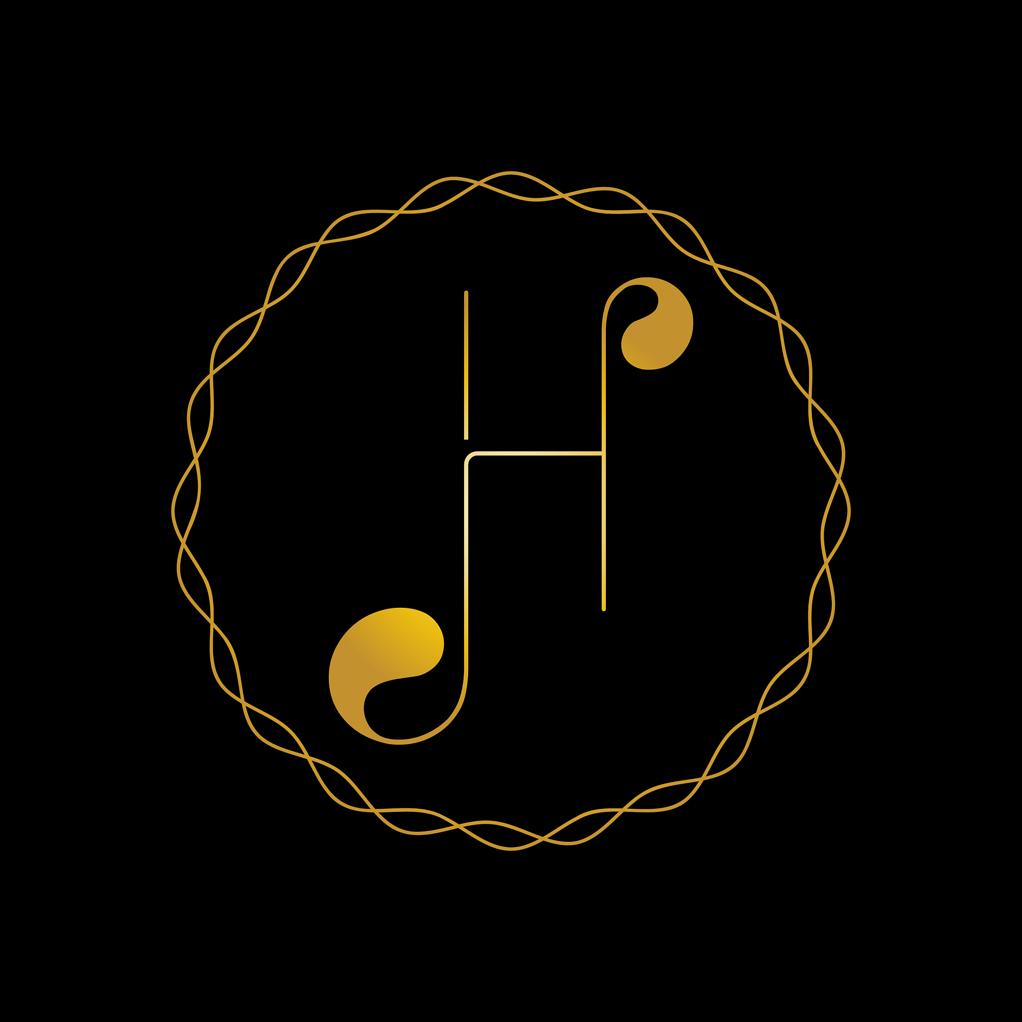 h luxury gold letter logo template in for