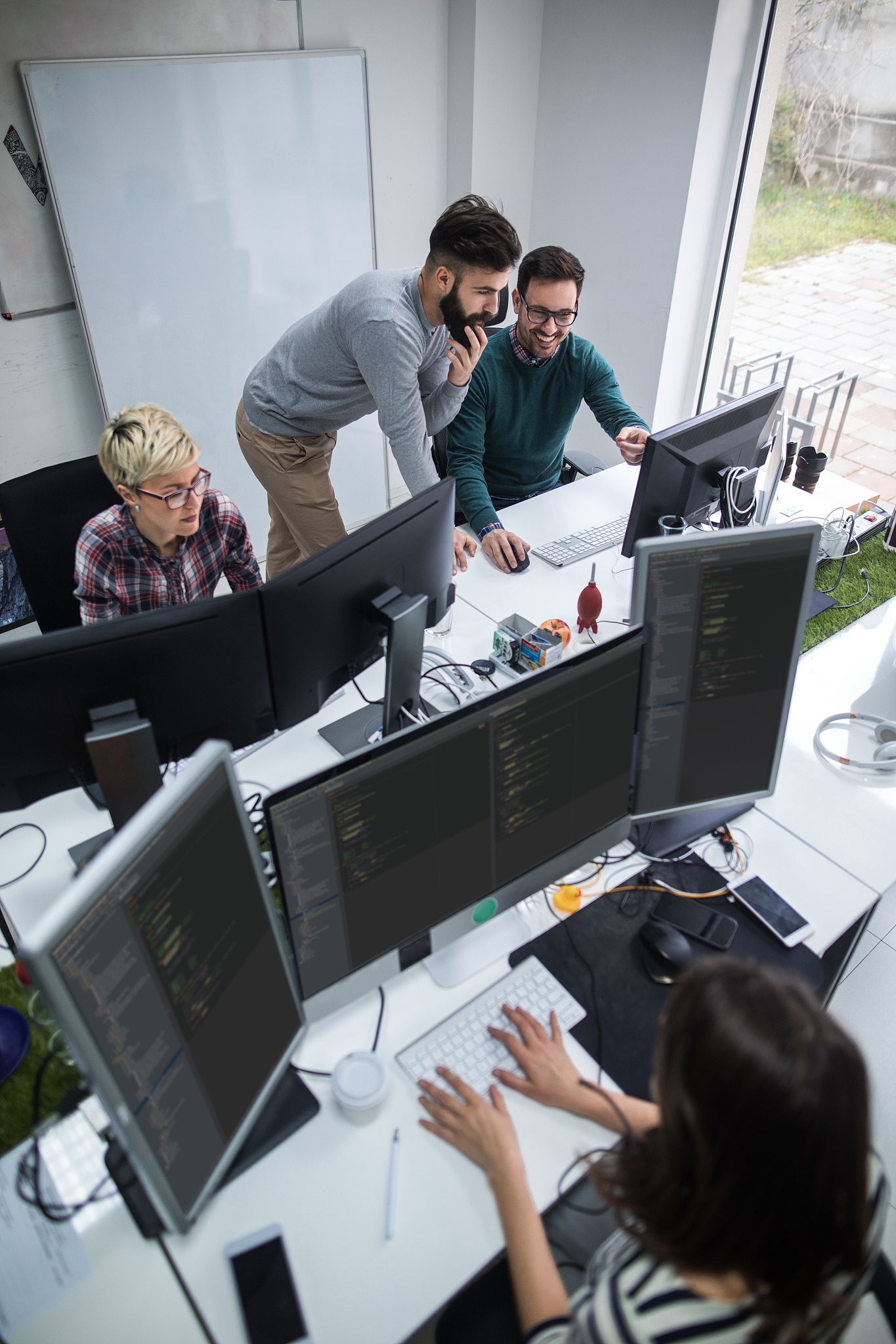 web designers  working in office on project together