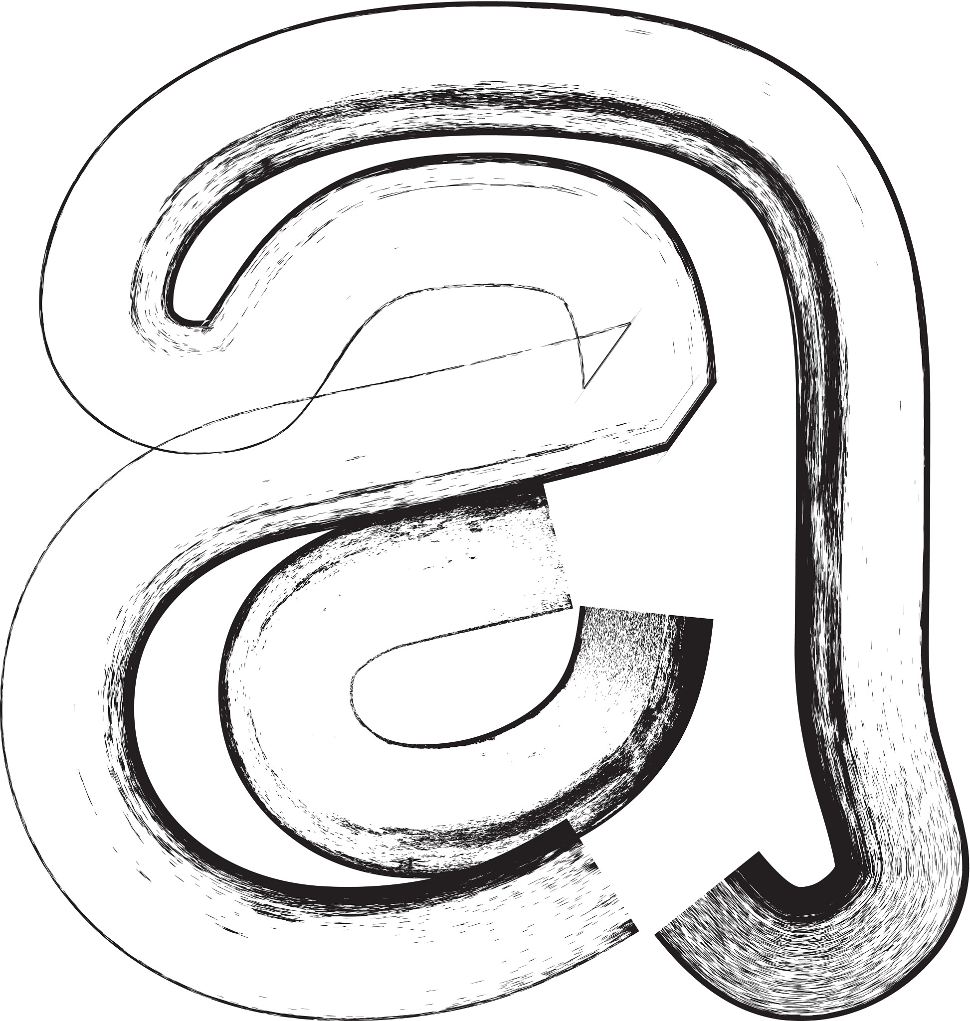 grunge font. letter a