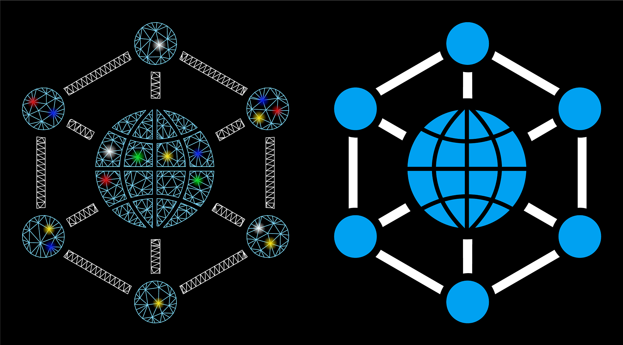 glossy mesh network global web icon with light