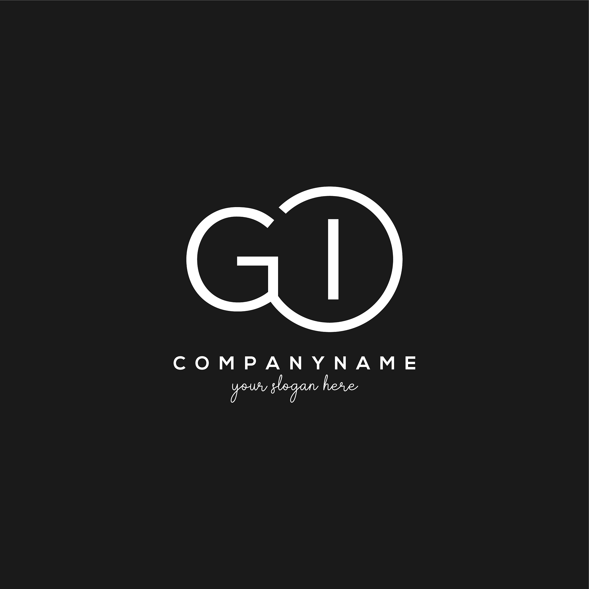 initial gi letter logo with circle template