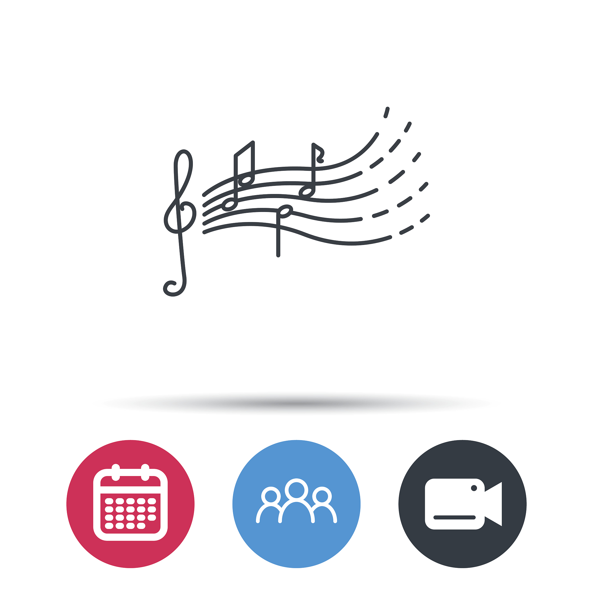 songs for kids icon. musical notes, melody sign.