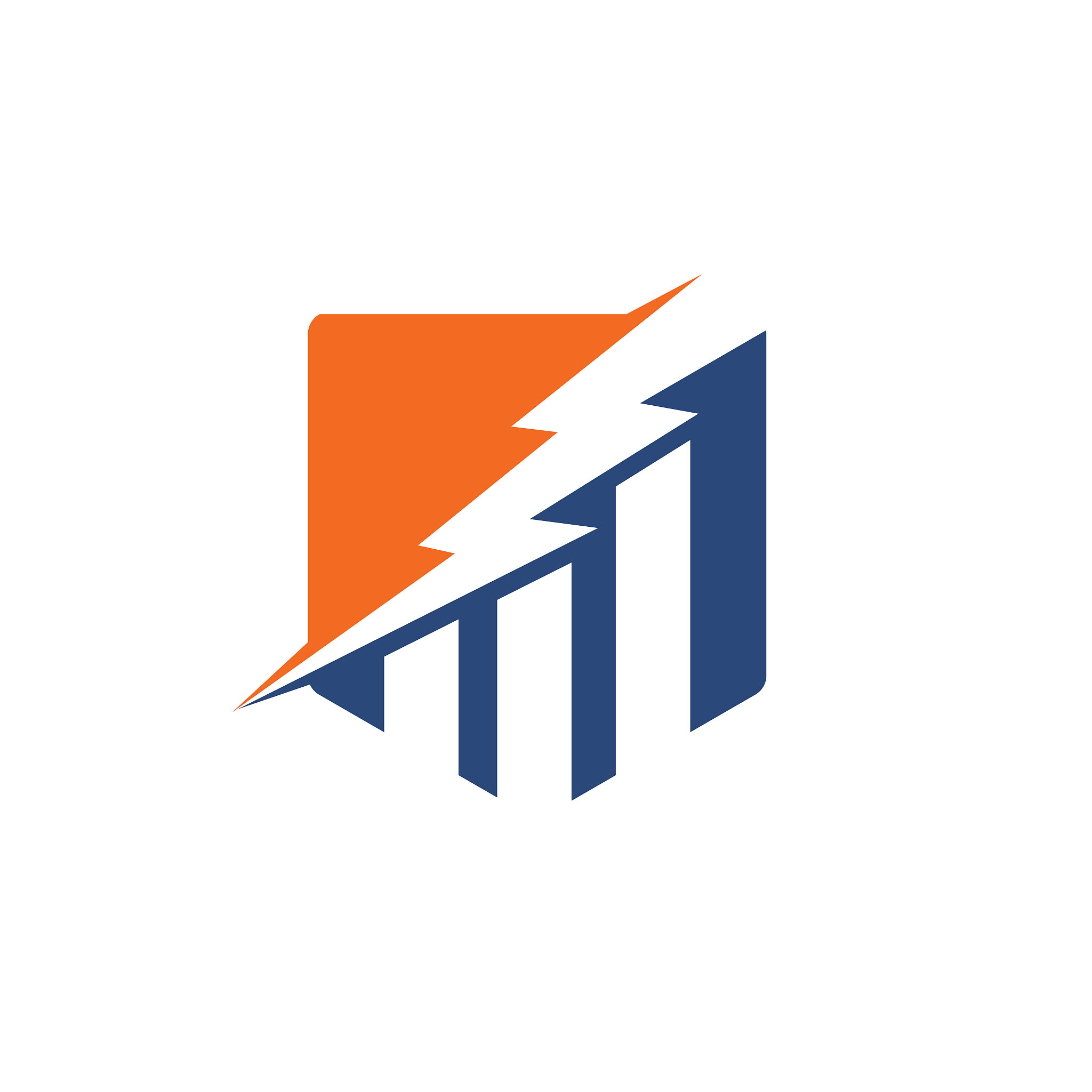 business finance logo with concept of thunderstorm.
