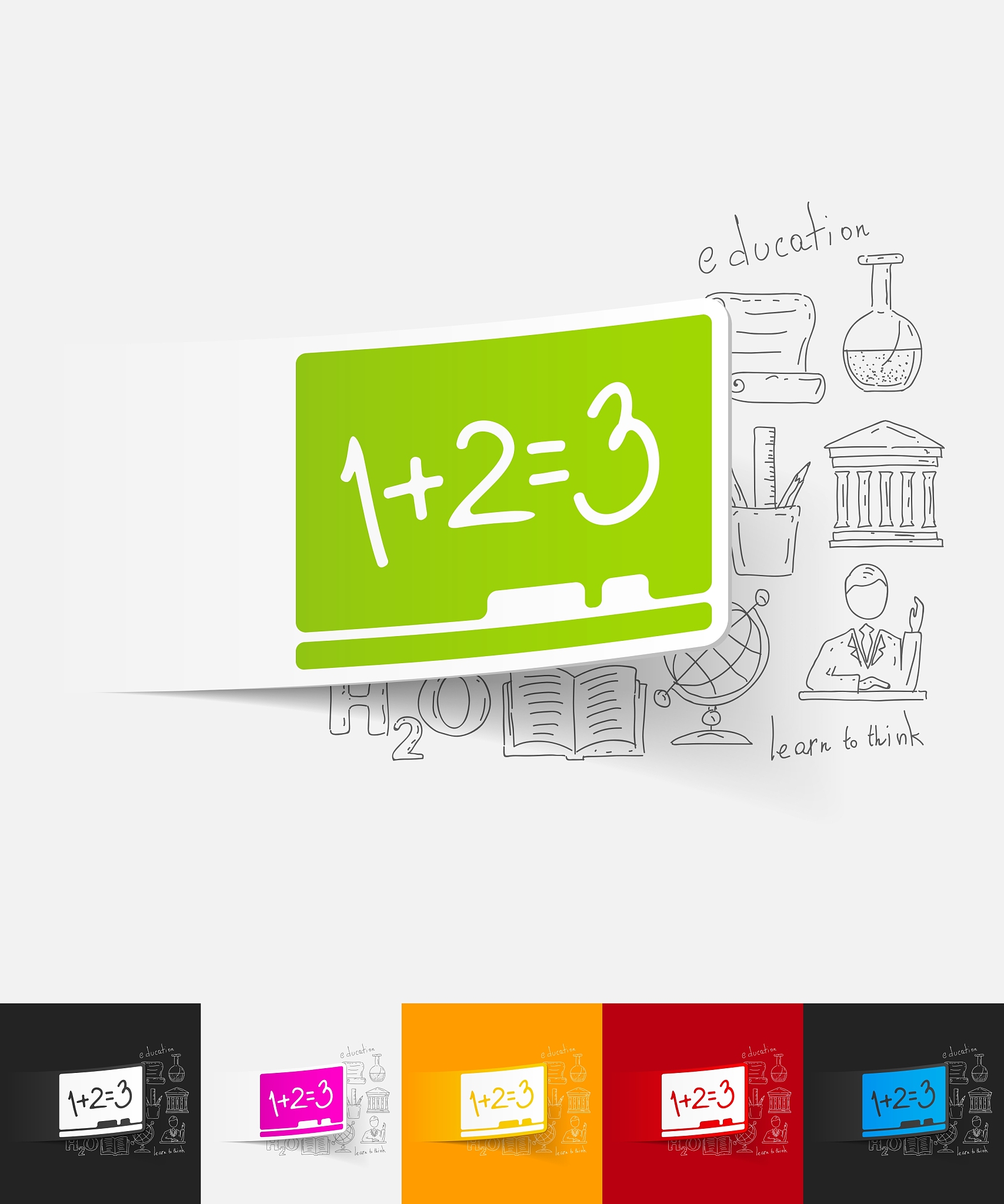 board paper sticker with hand drawn elements