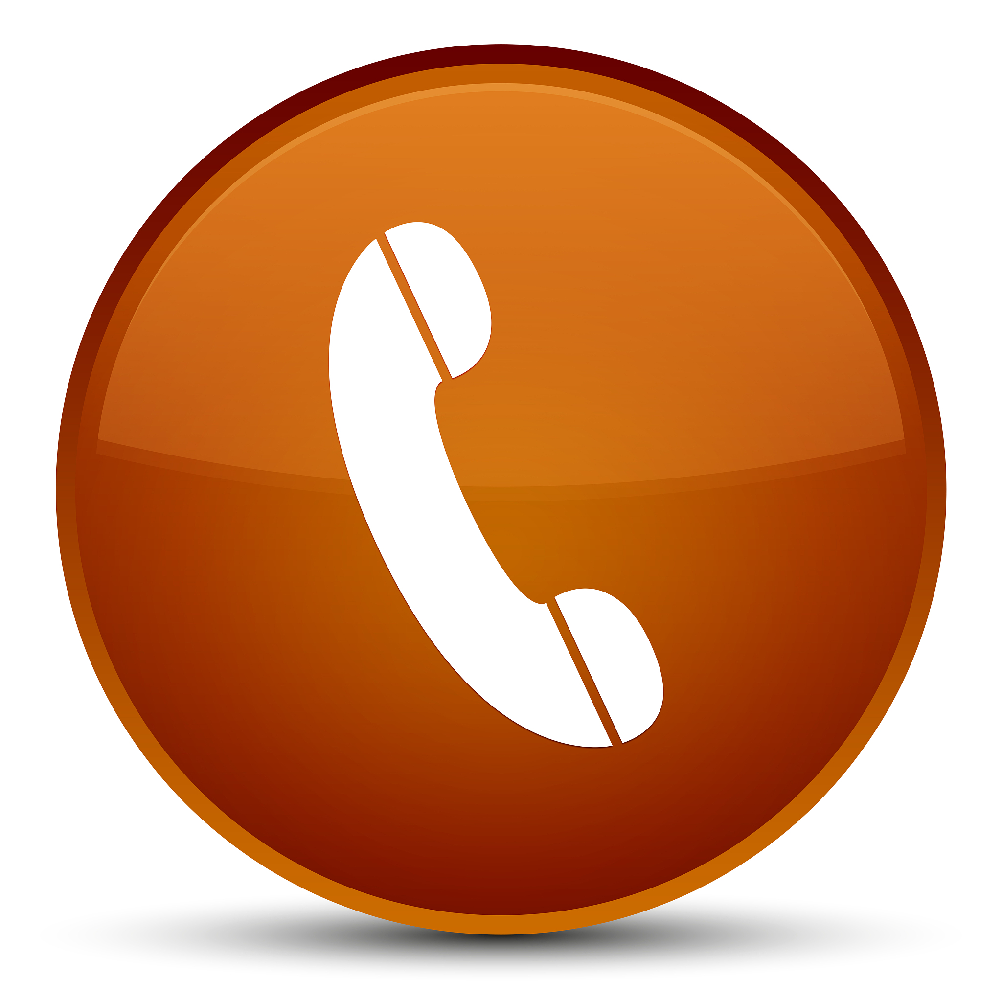 phone icon special brown round button