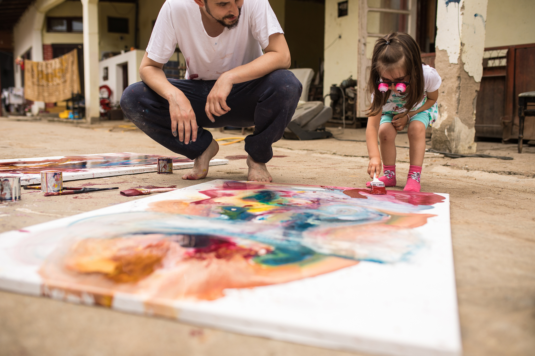 father and daughter spending time together