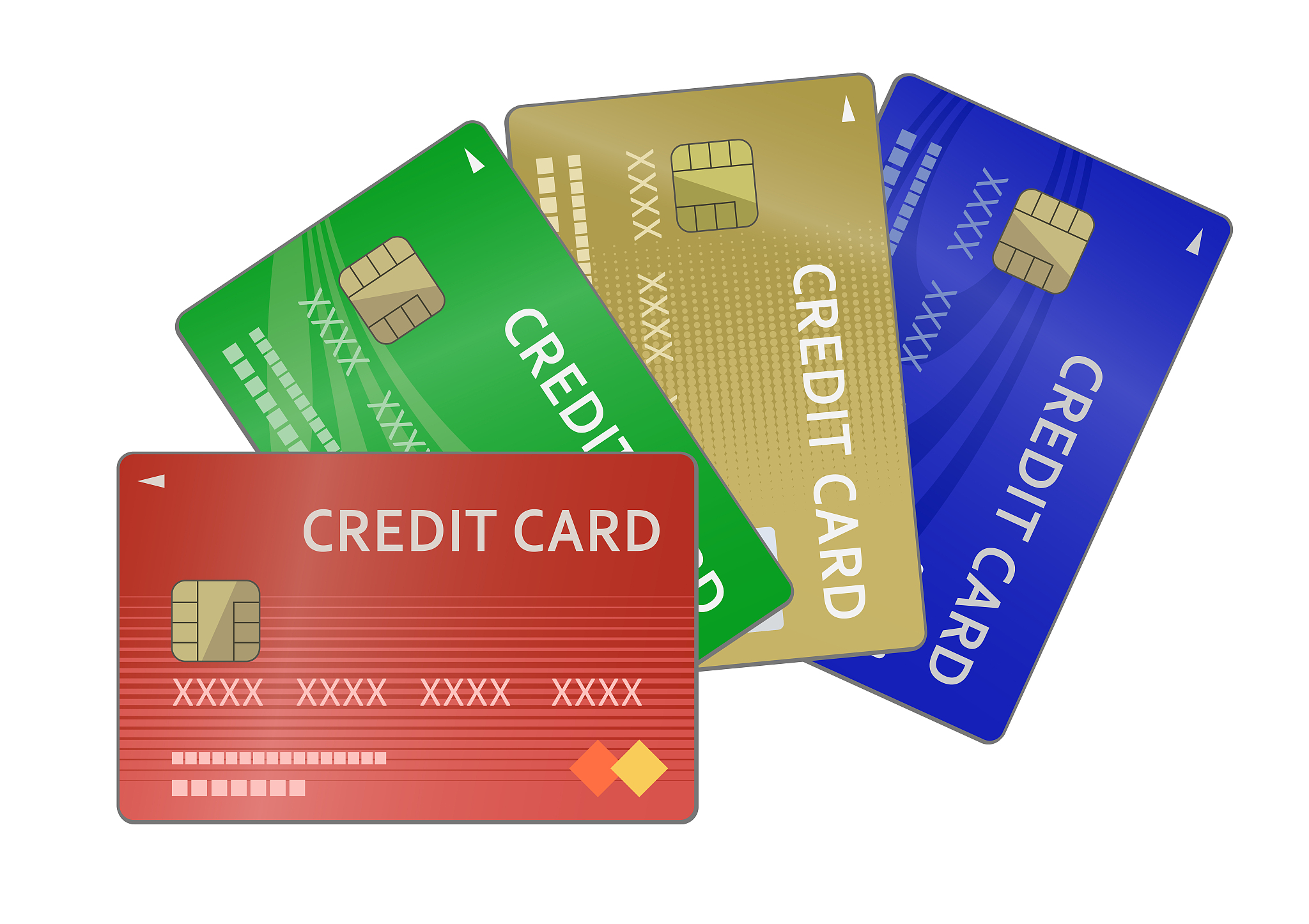 illustration of various credit cards