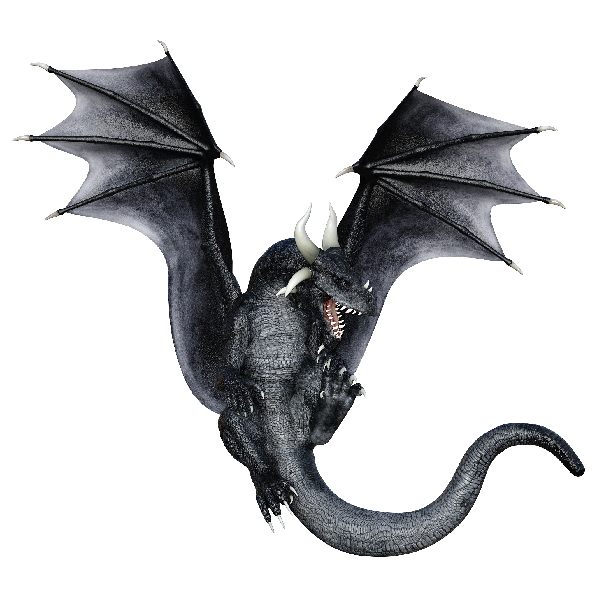 3d illustration fantasy dragon on white