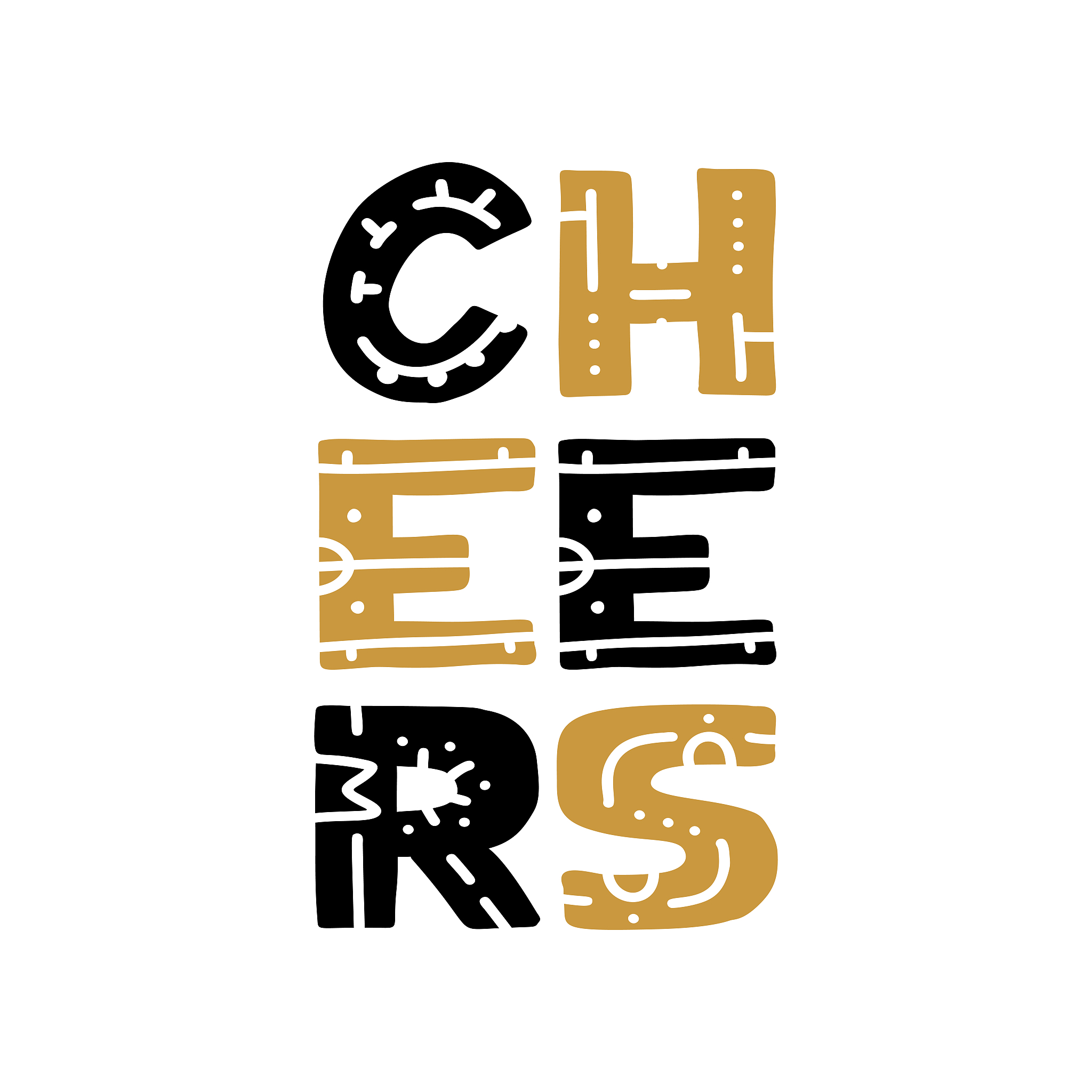 cheers hand written lettering on white background. modern hand d