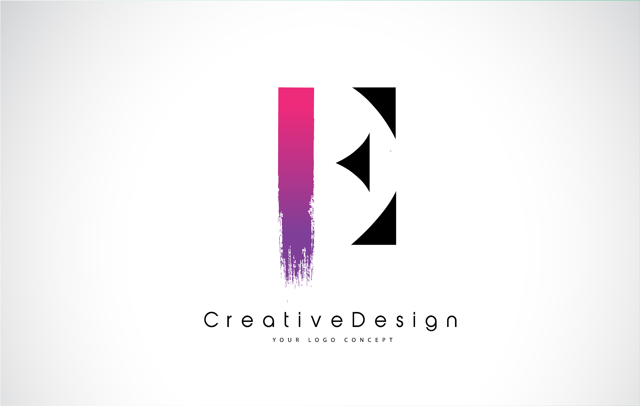 e letter logo design with creative pink purple