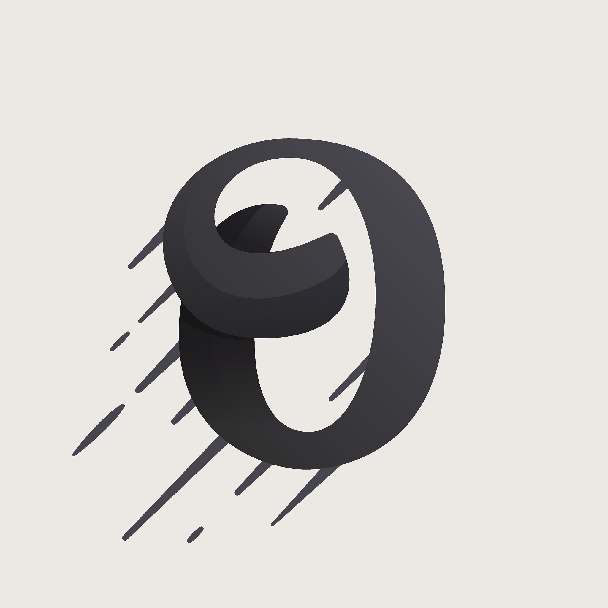 o letter icon. fast speed vector script type.