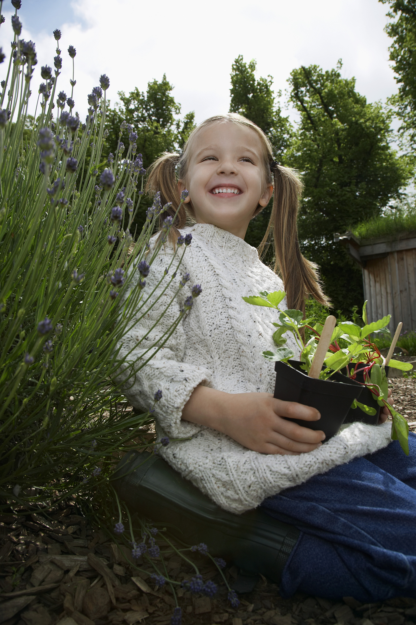 girl in garden