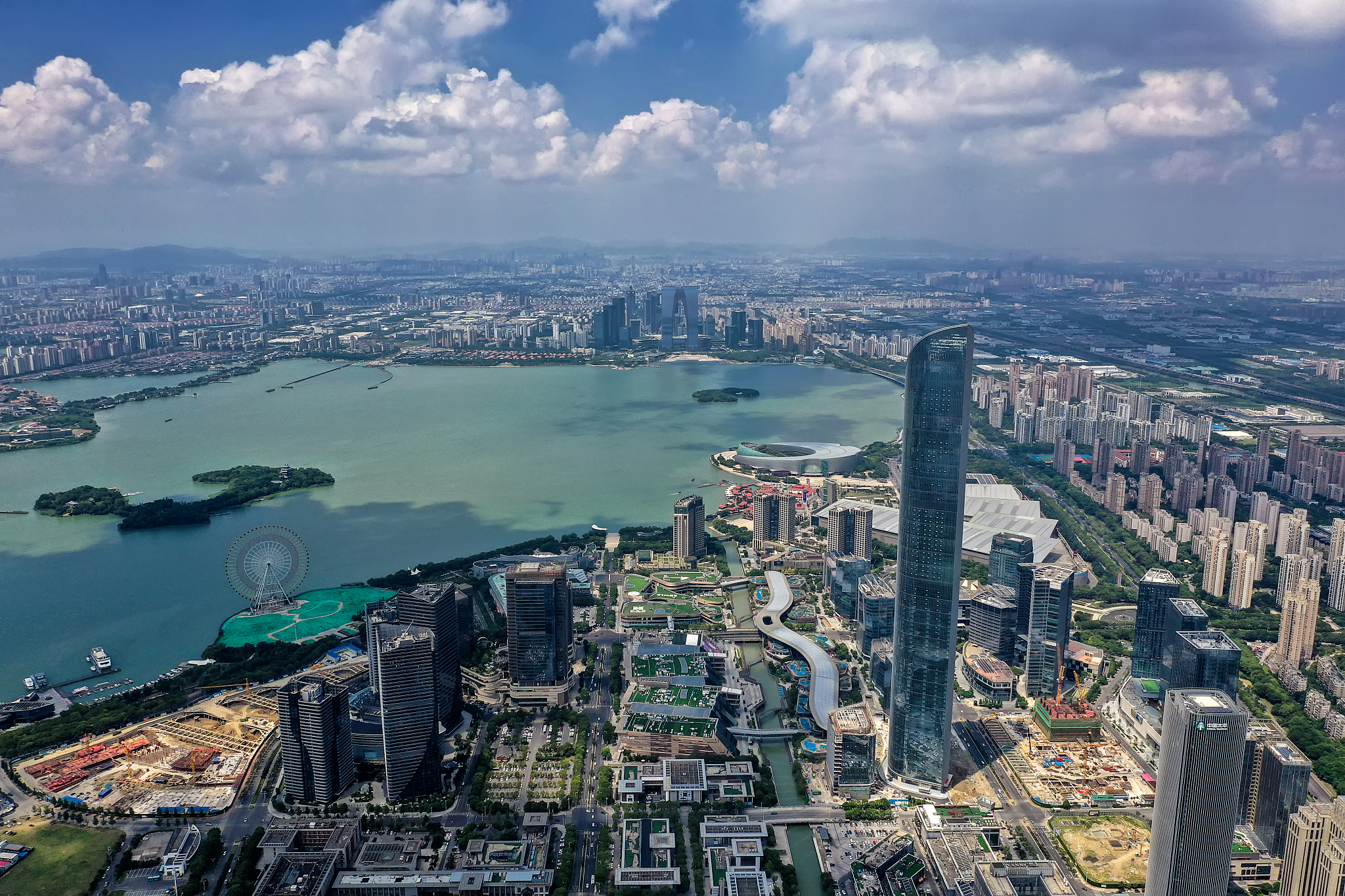 苏州金鸡湖东城市风光