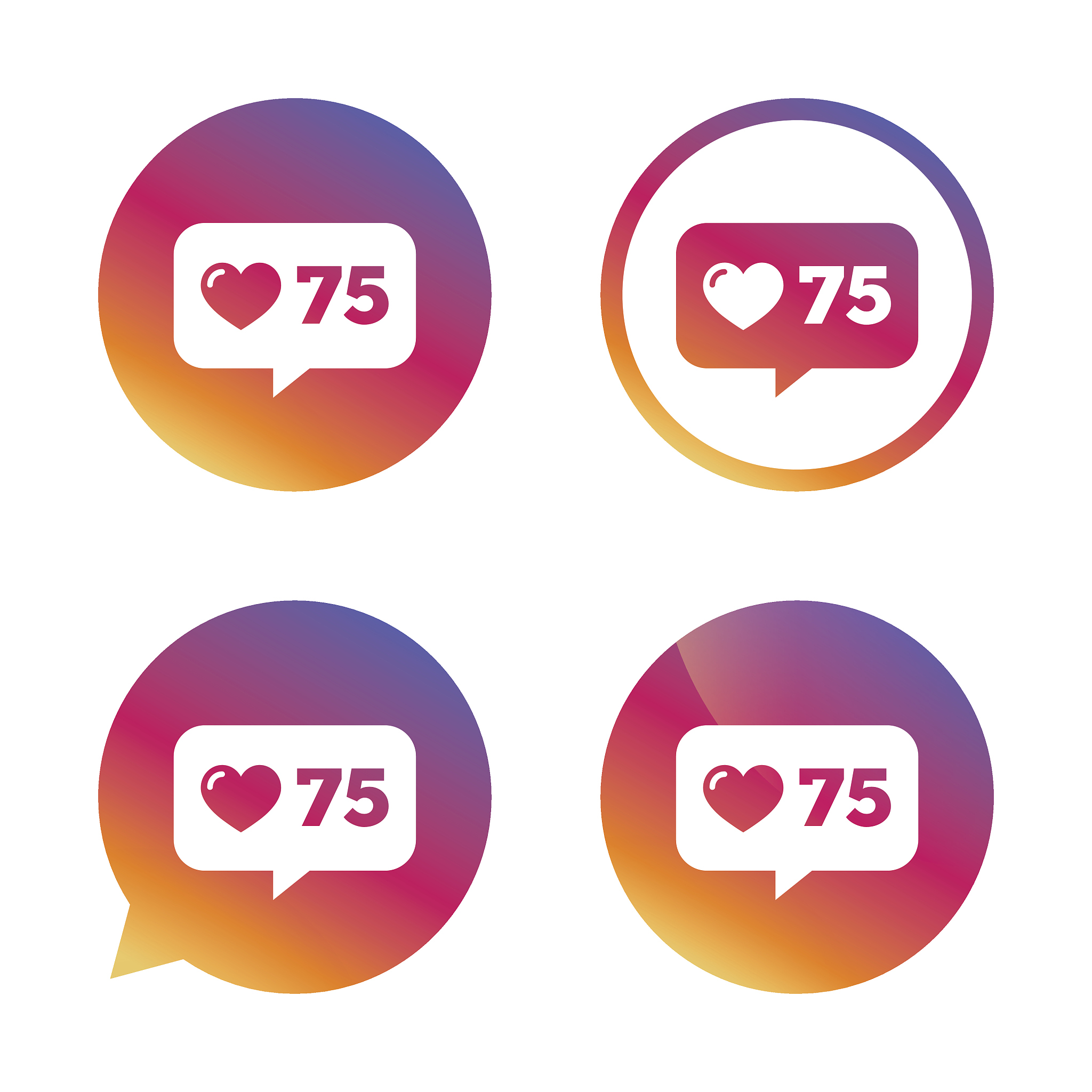 like counter icon. notification speech bubble.