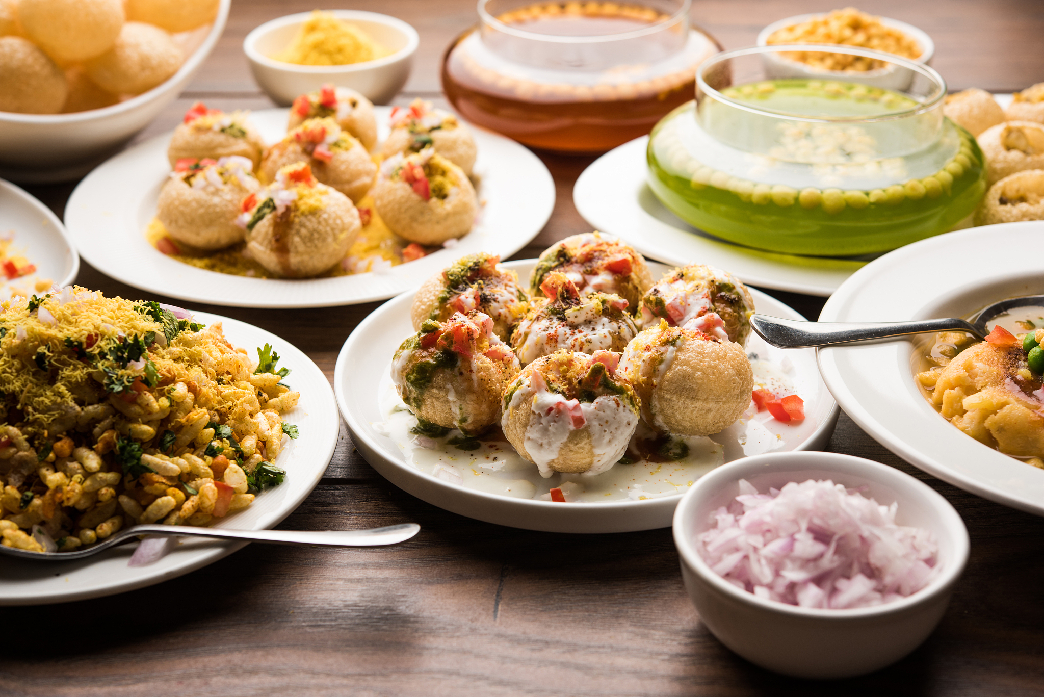 bombay chat food in group