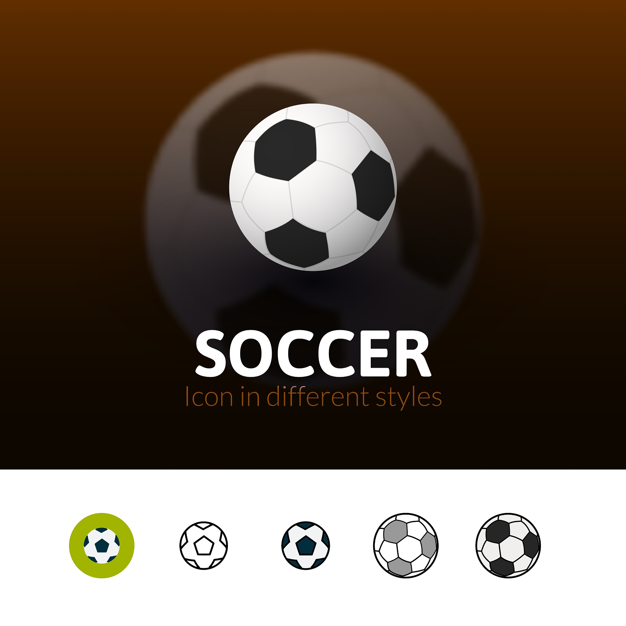 soccer icon in different style