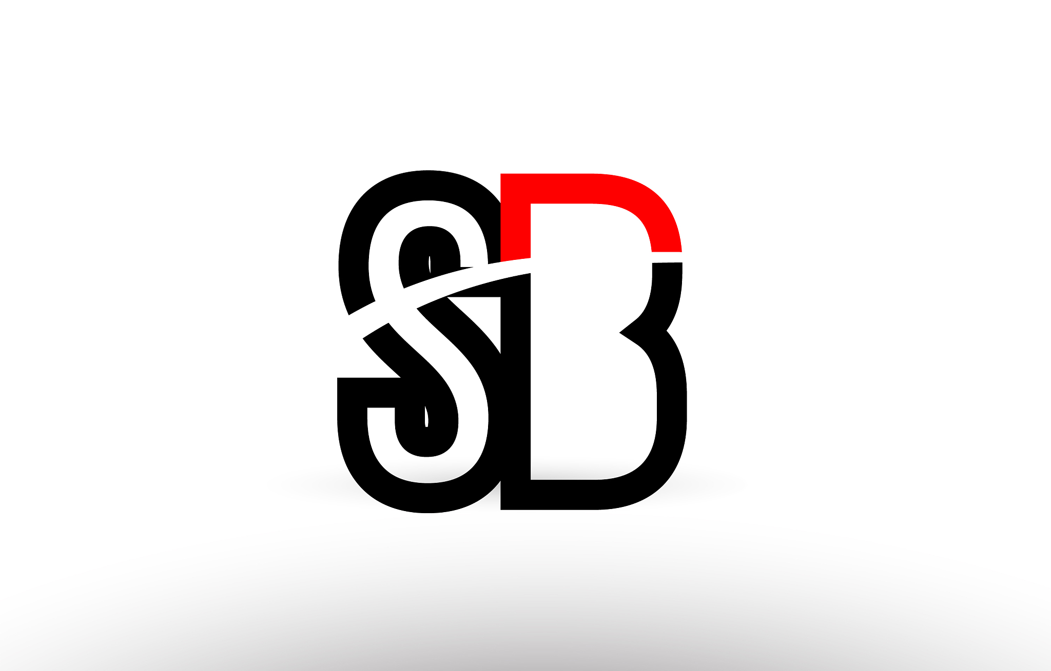 black white alphabet letter sb s b logo icon