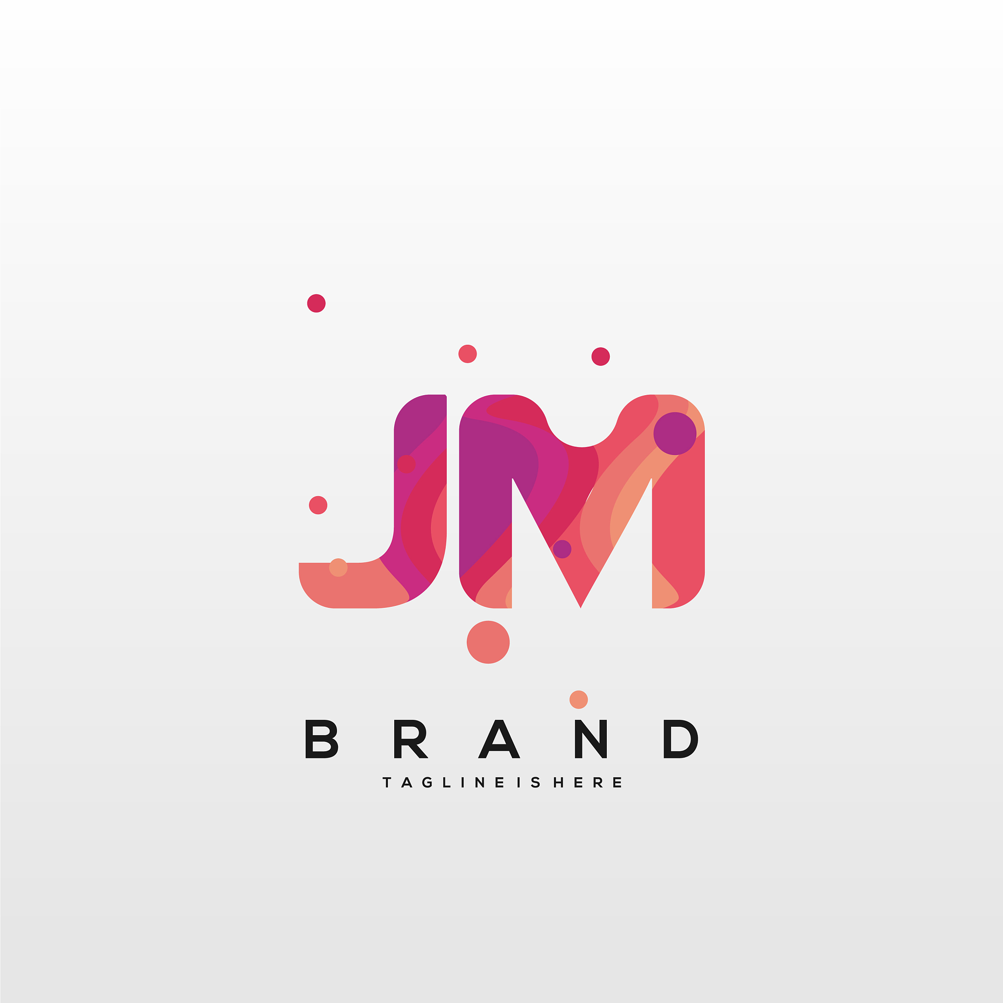 jm initial logo with colorful template