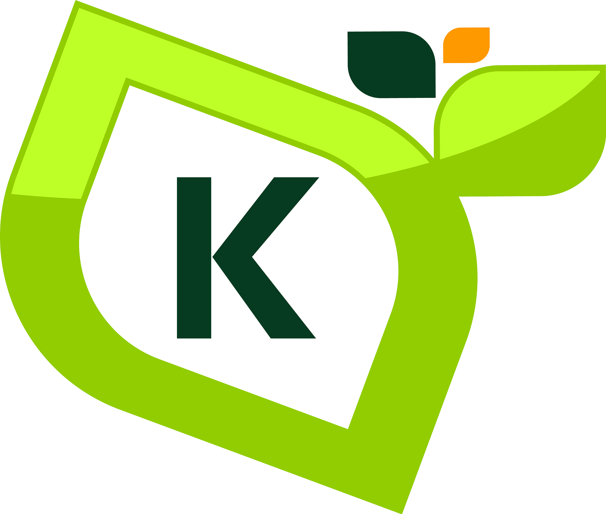 leaf initial k logo design template