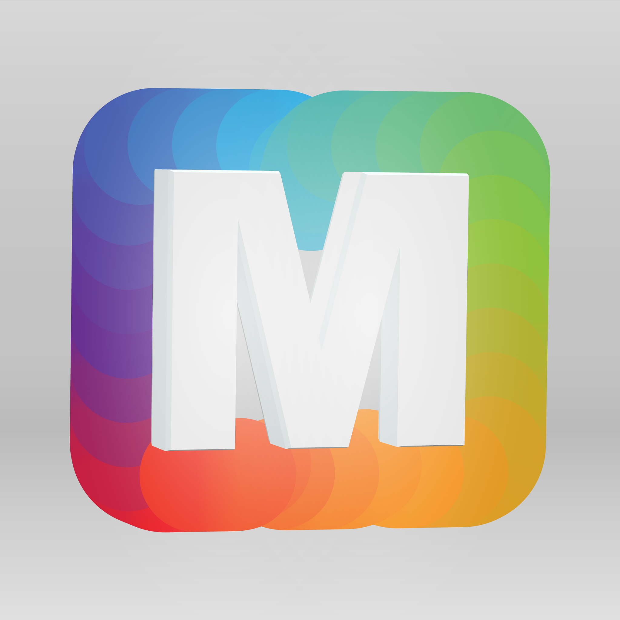 3d character from a fontset with colorful