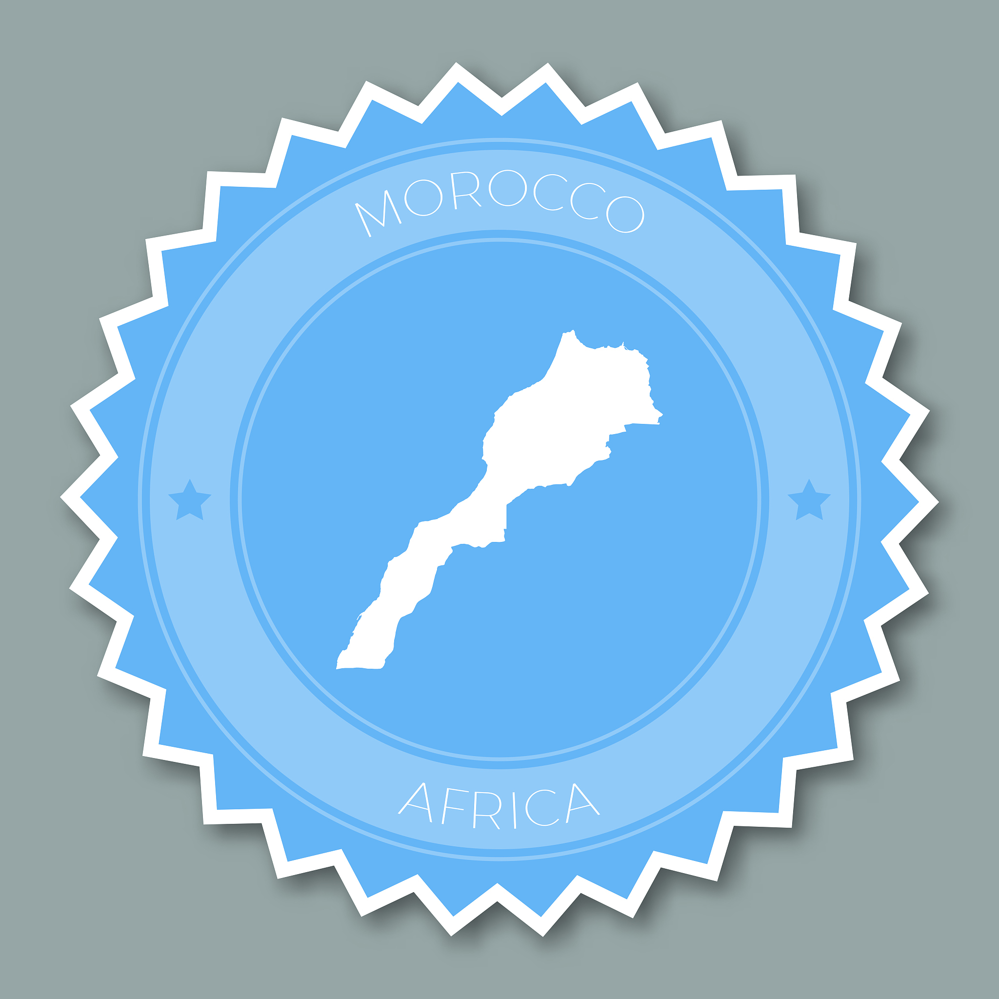 morocco badge flat design.