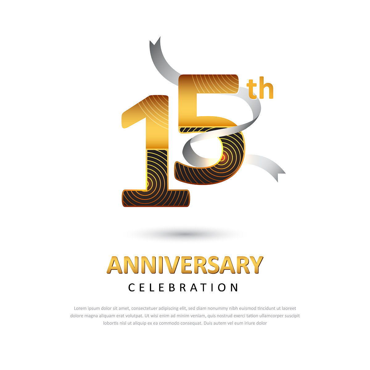 15年创意周年庆典模板设计丝带