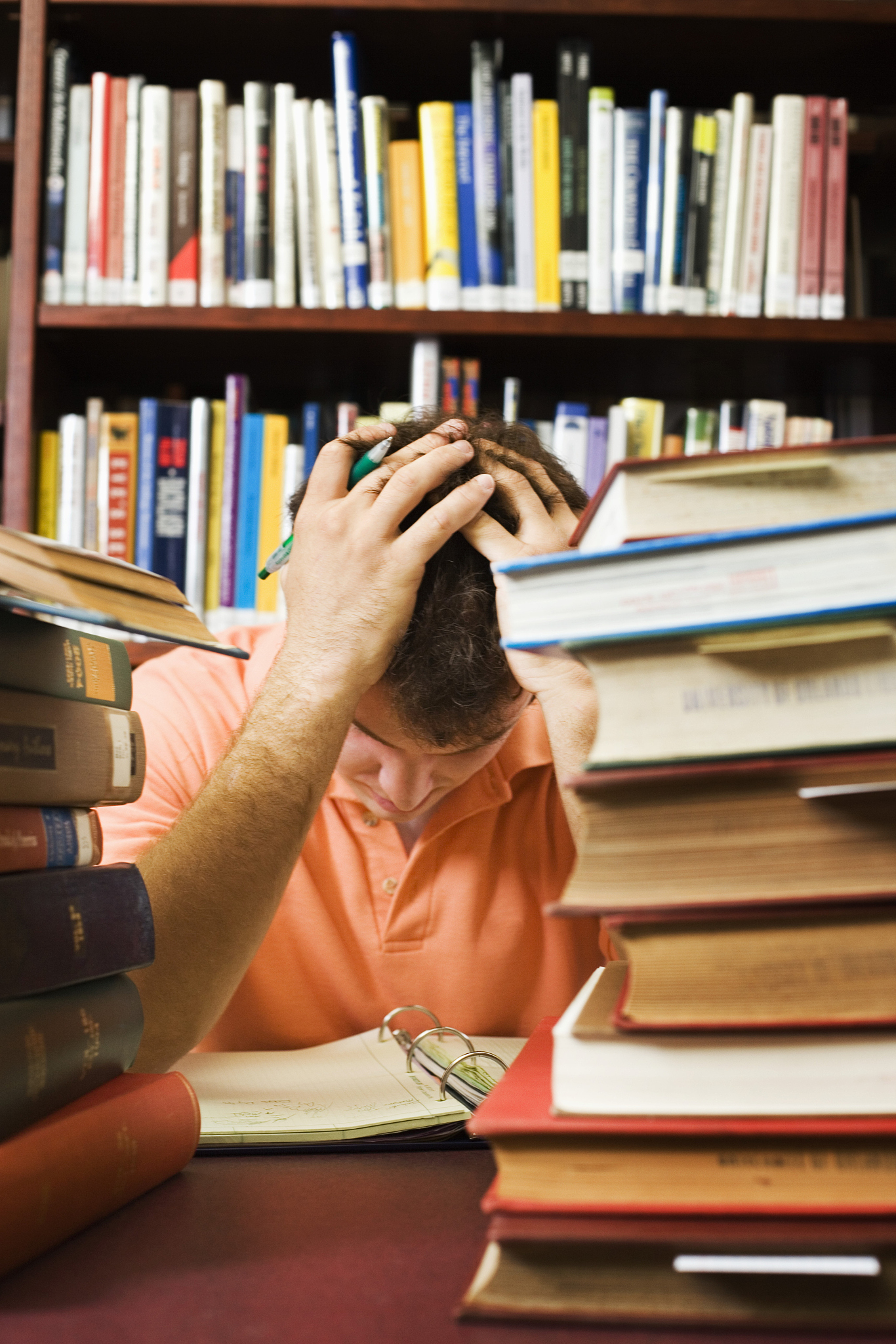 student concentrating on schoolwork