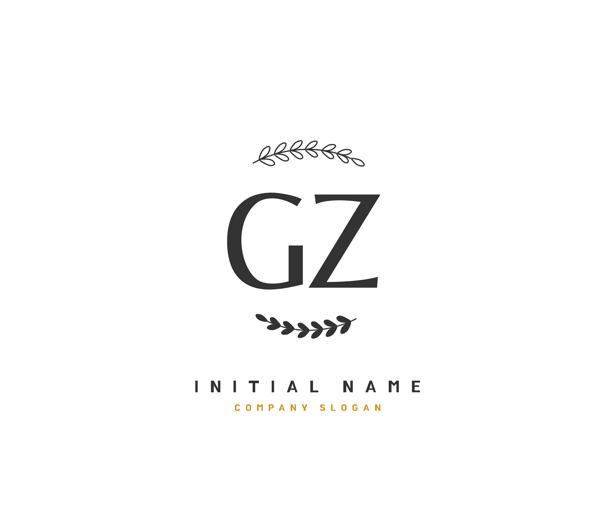g z gz beauty initial logo handwriting logo of