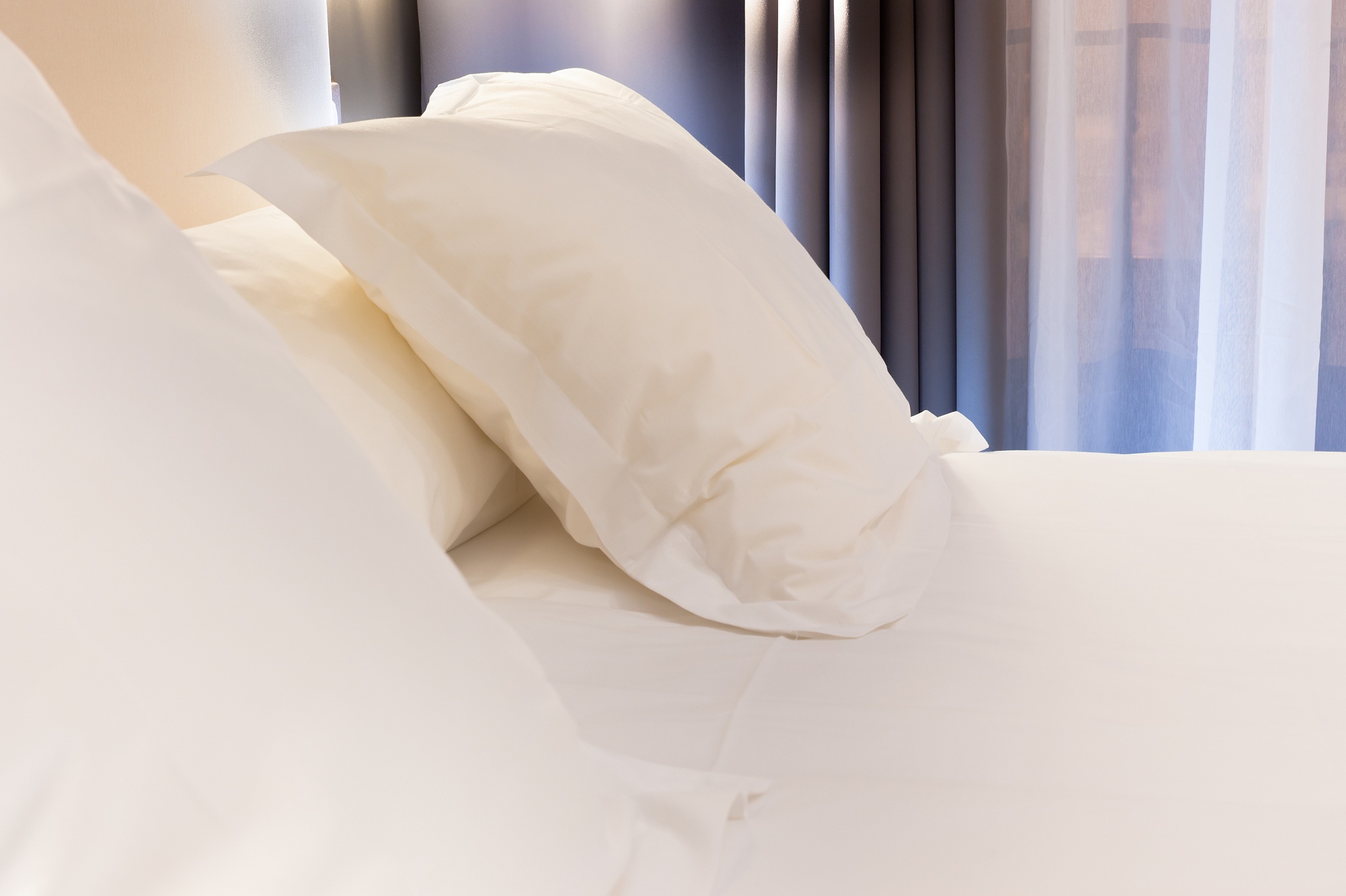 bed in hotel room