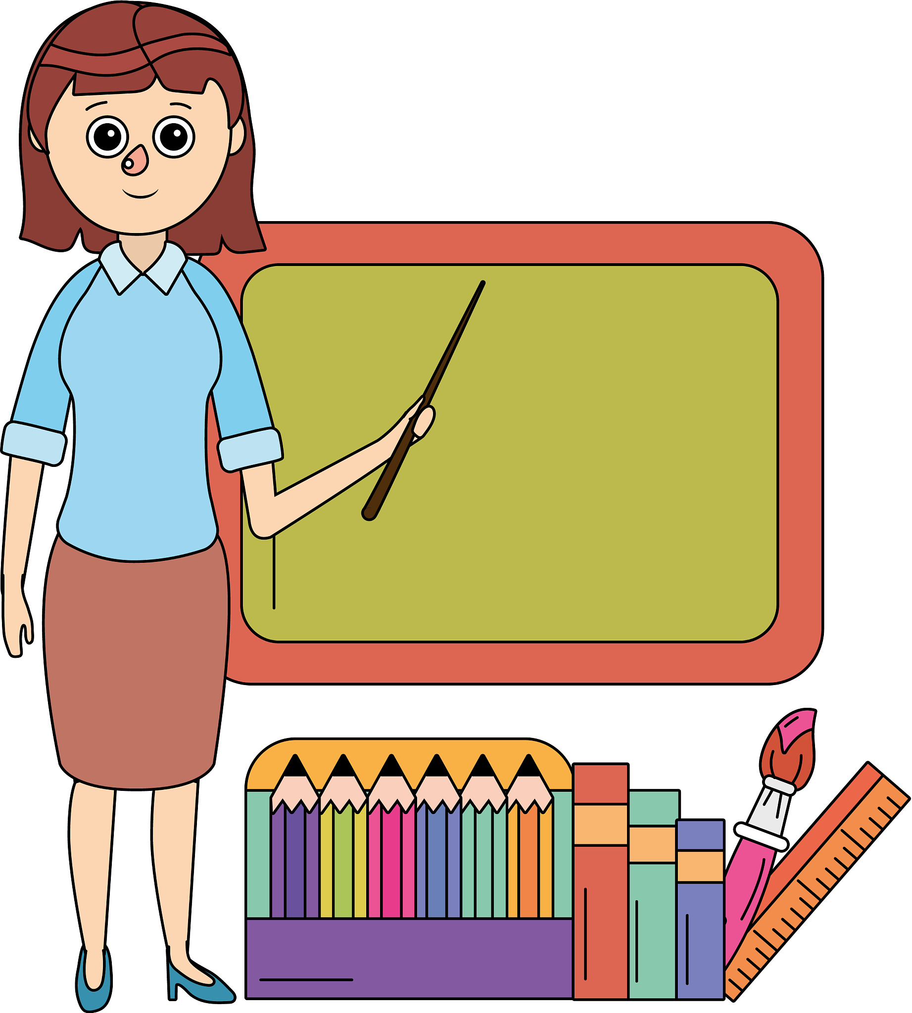 school teacher cartoon