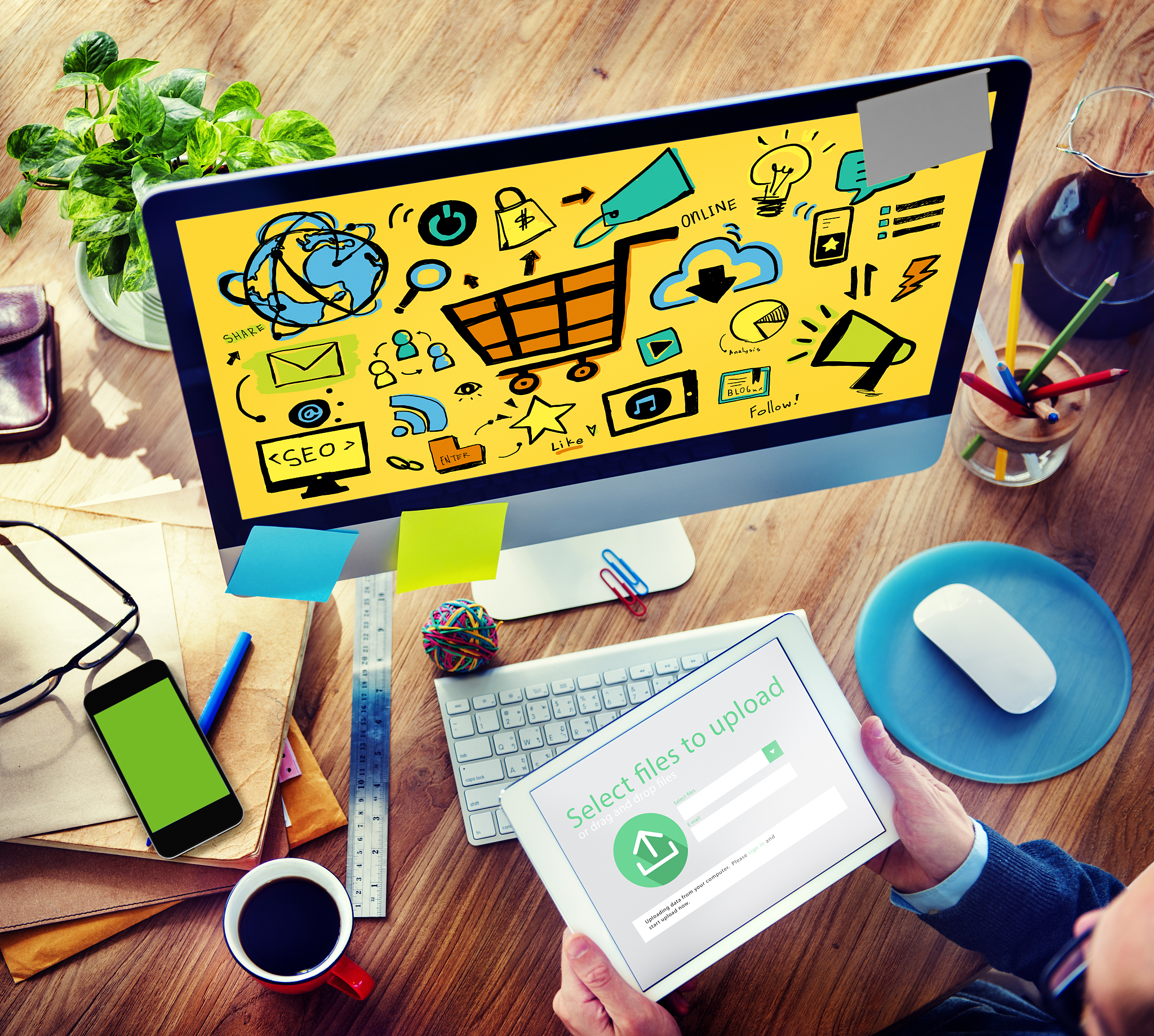 online marketing strategy branding commerce advertising concept