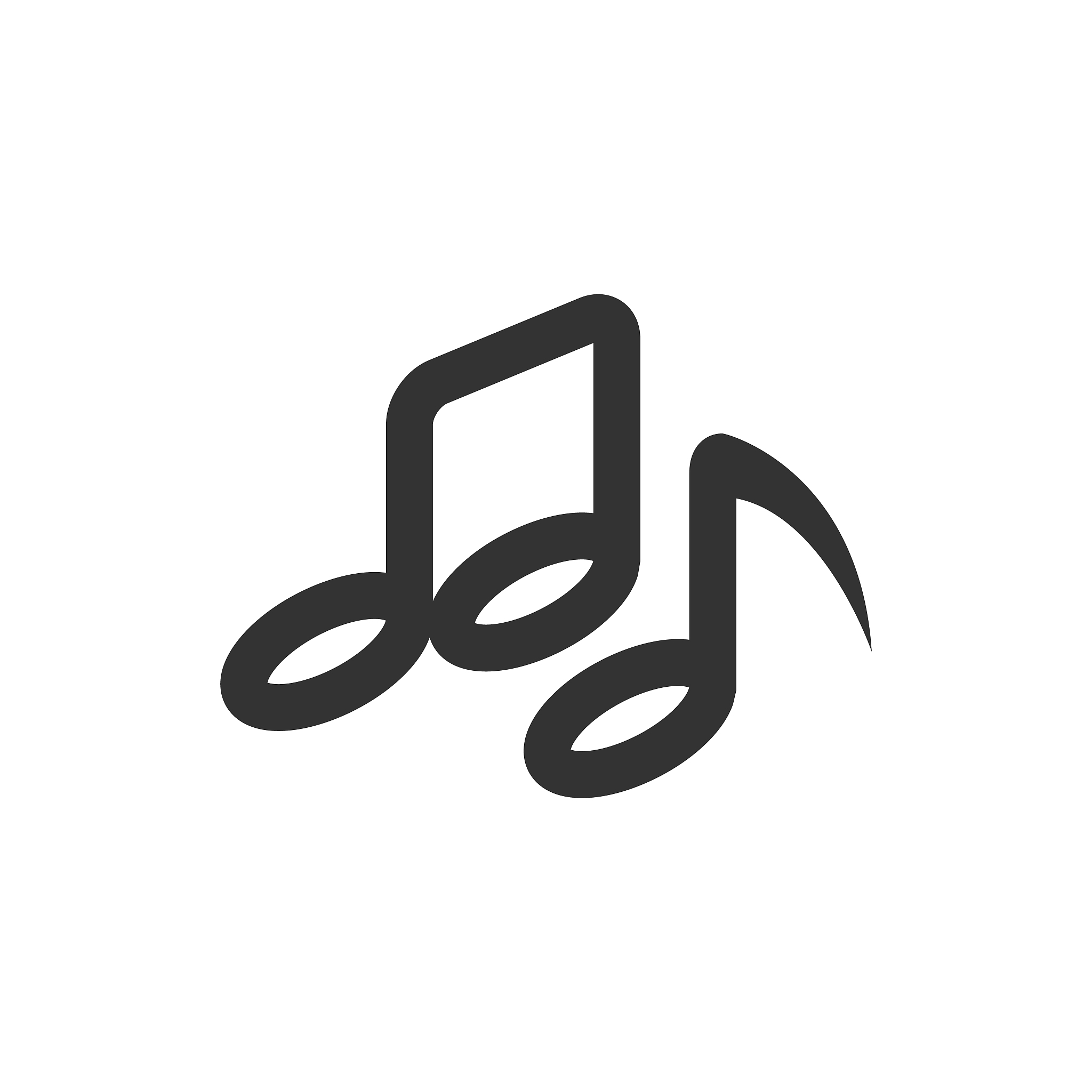 outline icon - music notes