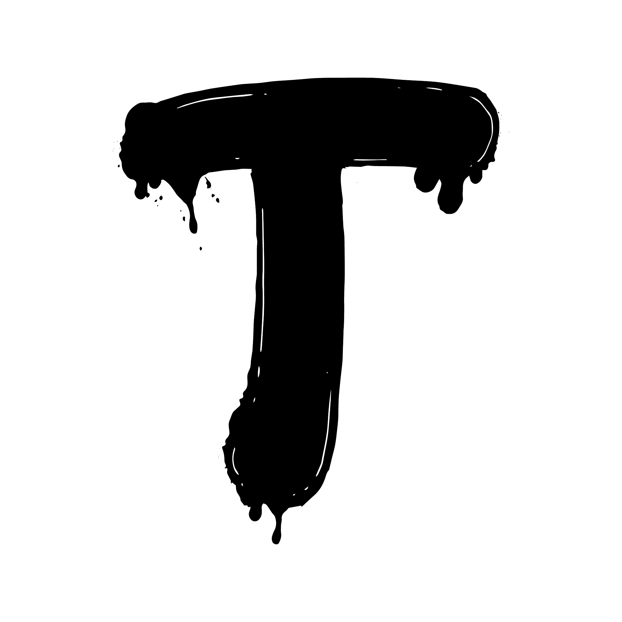 blot letter t black and white