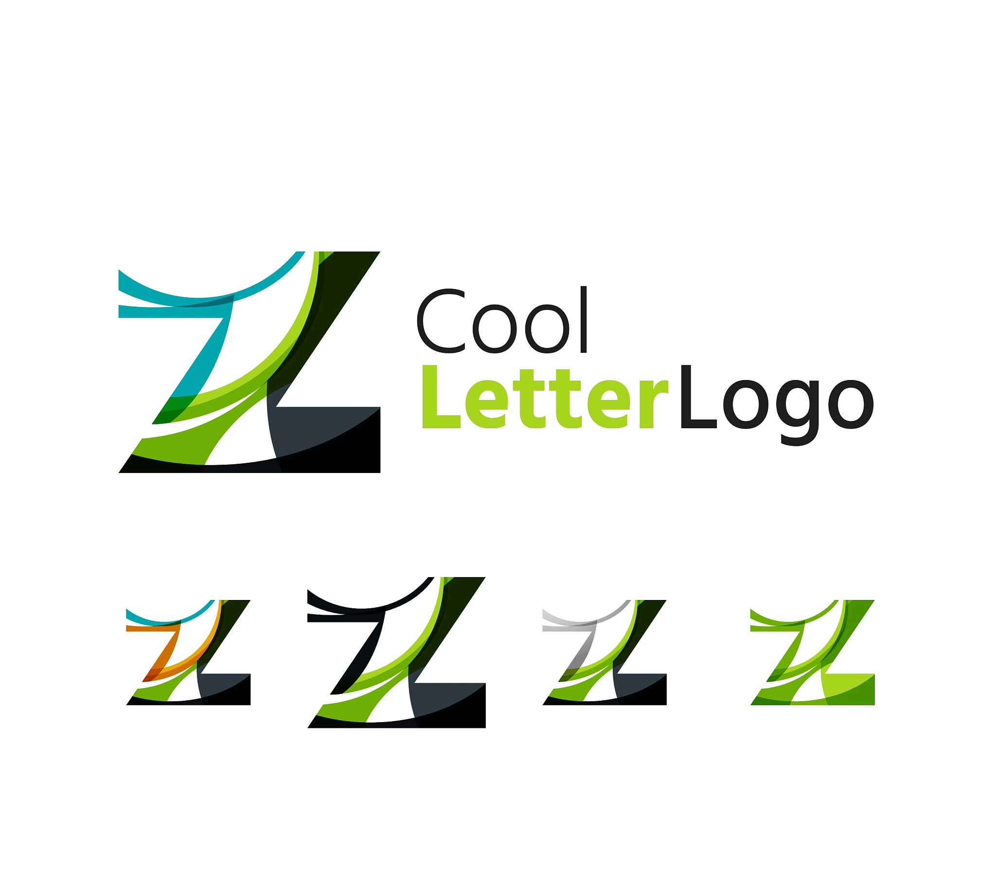 set of abstract z letter company logos business