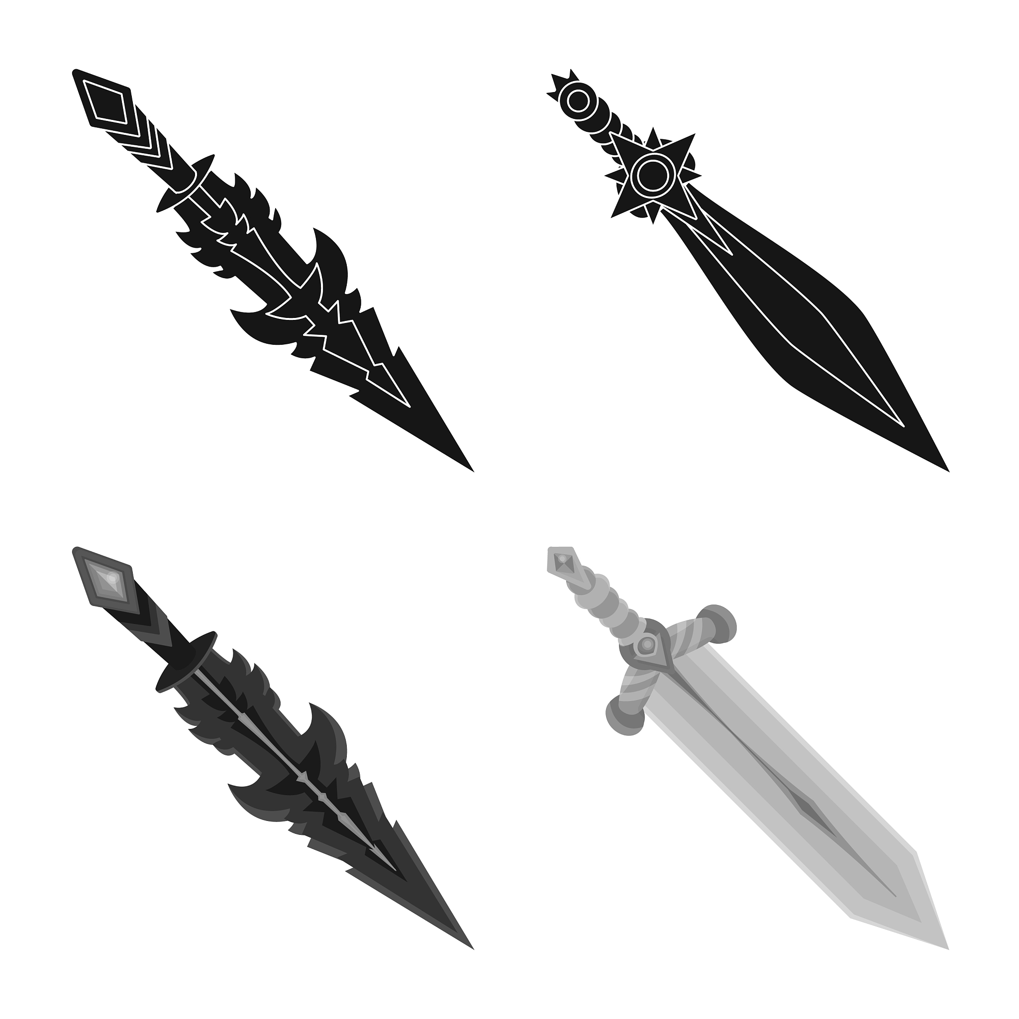 game and armor icon set of
