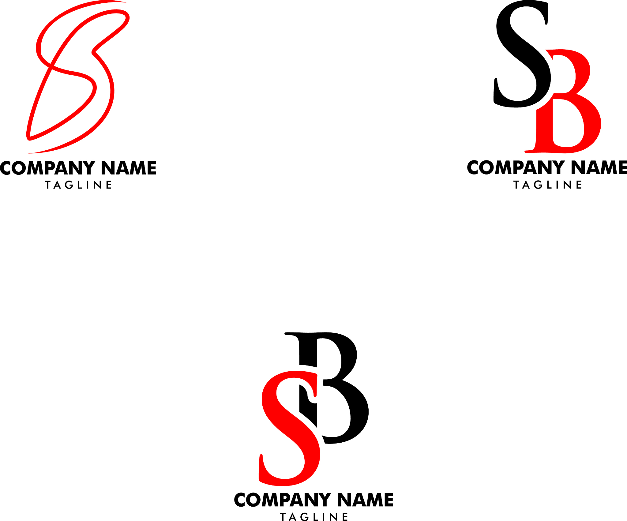 set initial letter sb logo template design