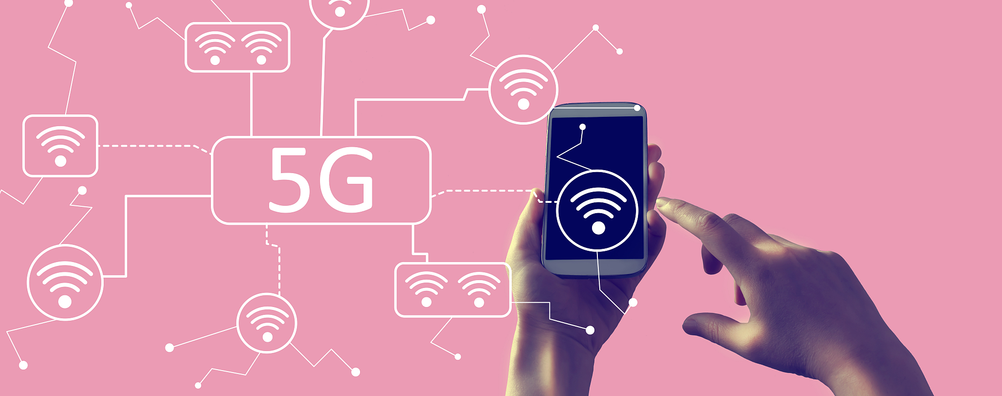 5g network with smartphone
