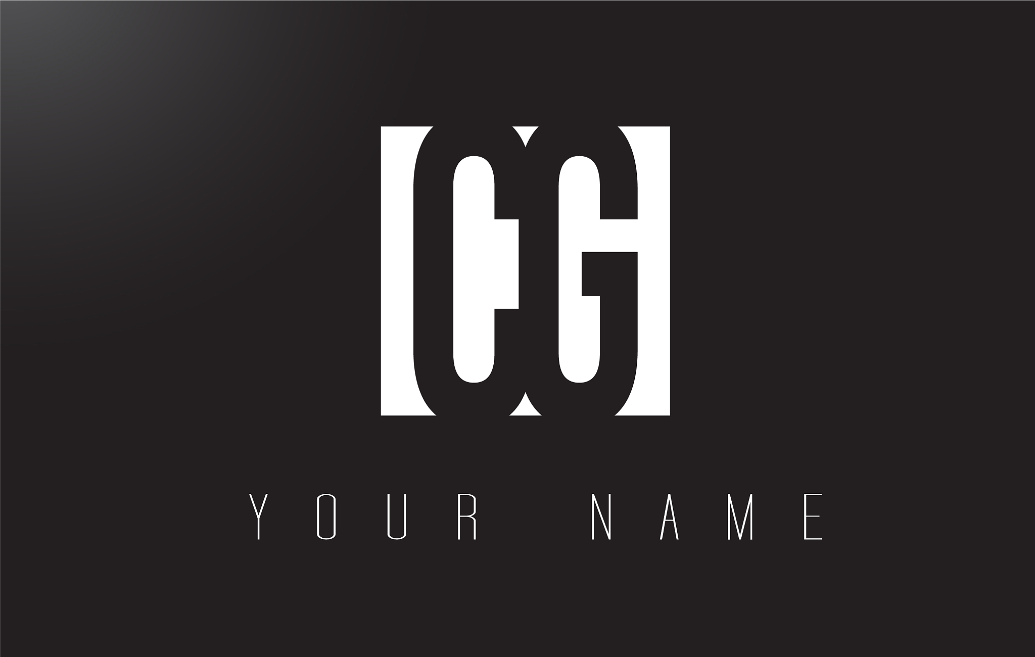cg letter logo with black and white negative