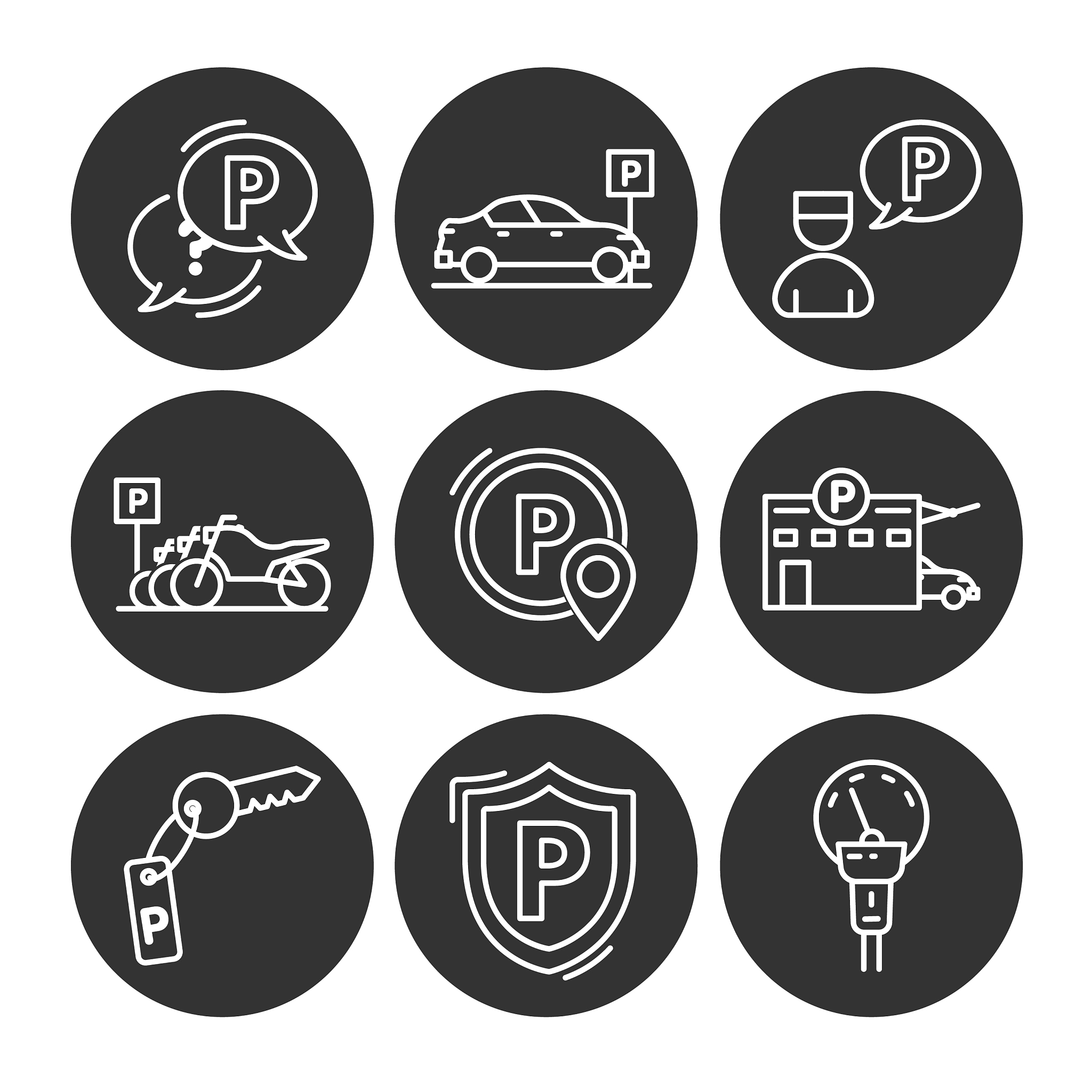 parking line icons