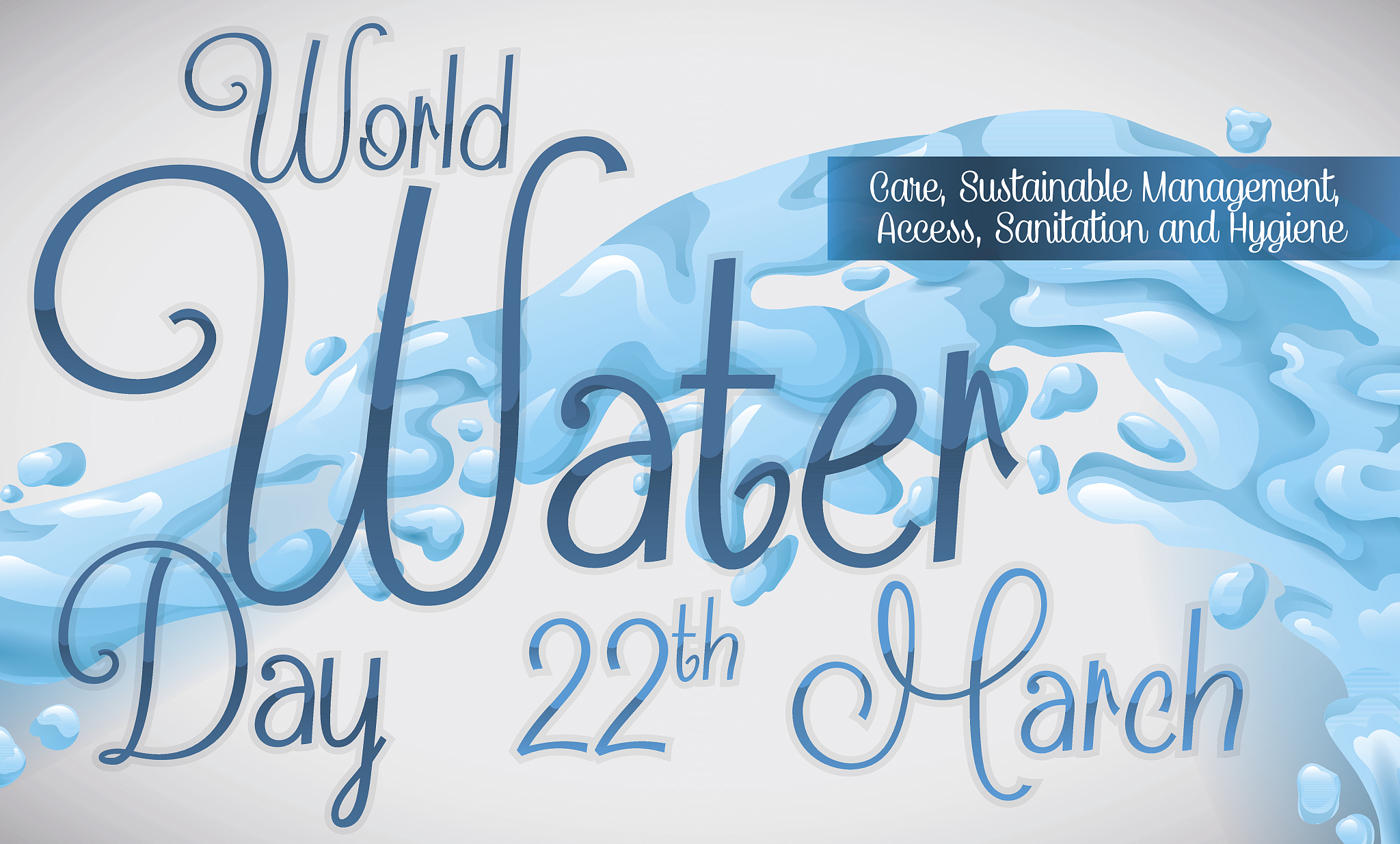 commemorative design with water splash for world water day