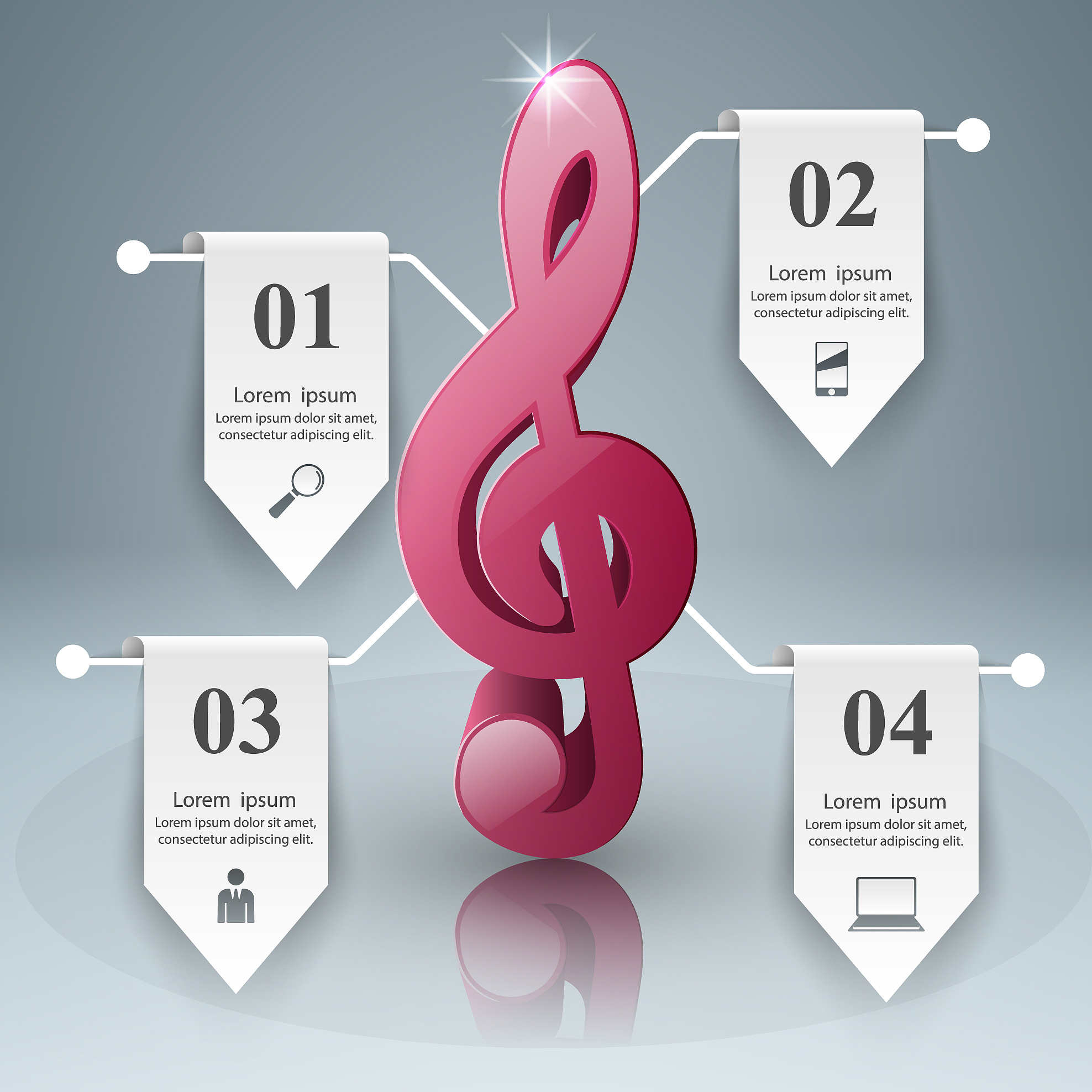 music education infographic note icon
