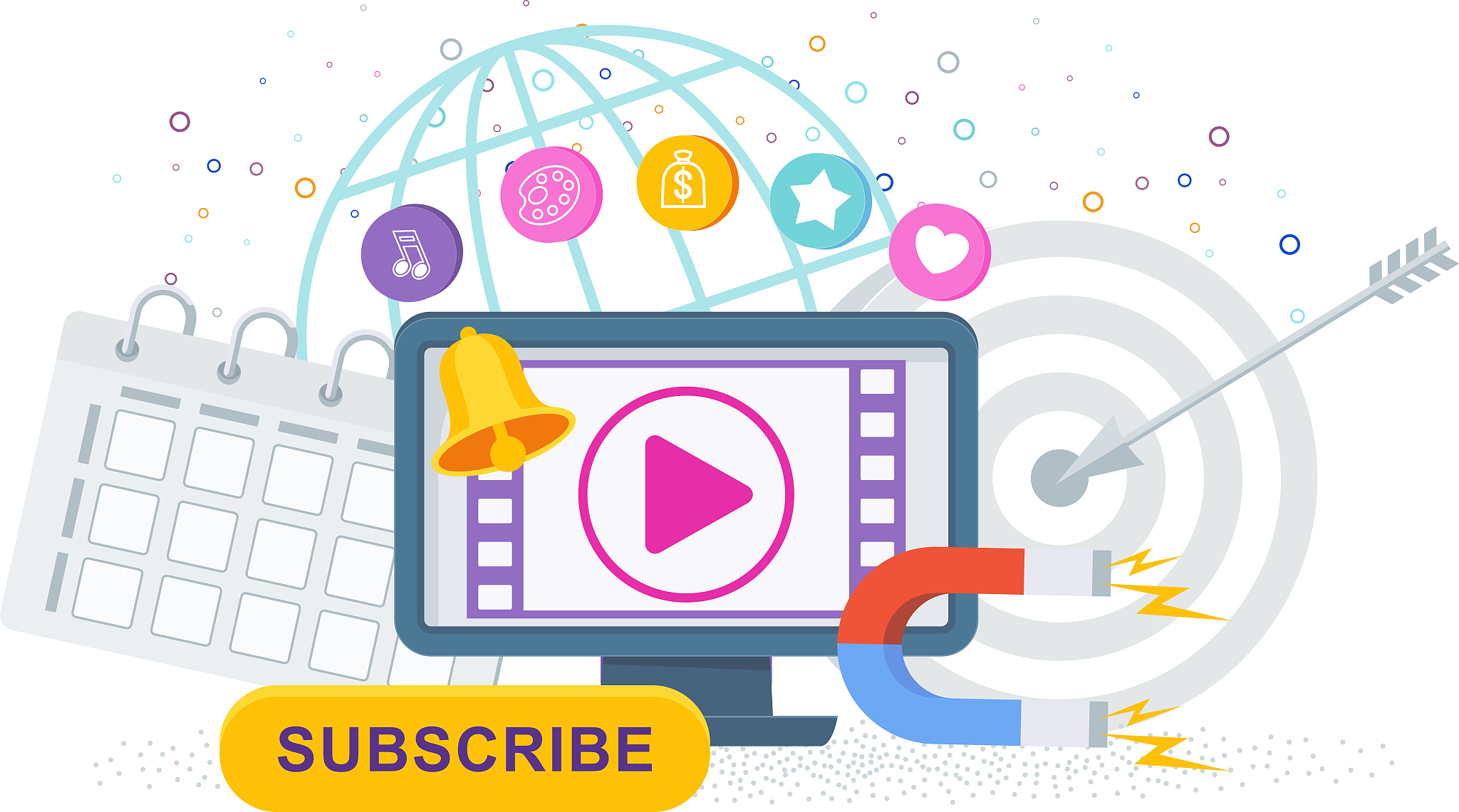 video marketing. computer, video channel to the internet,