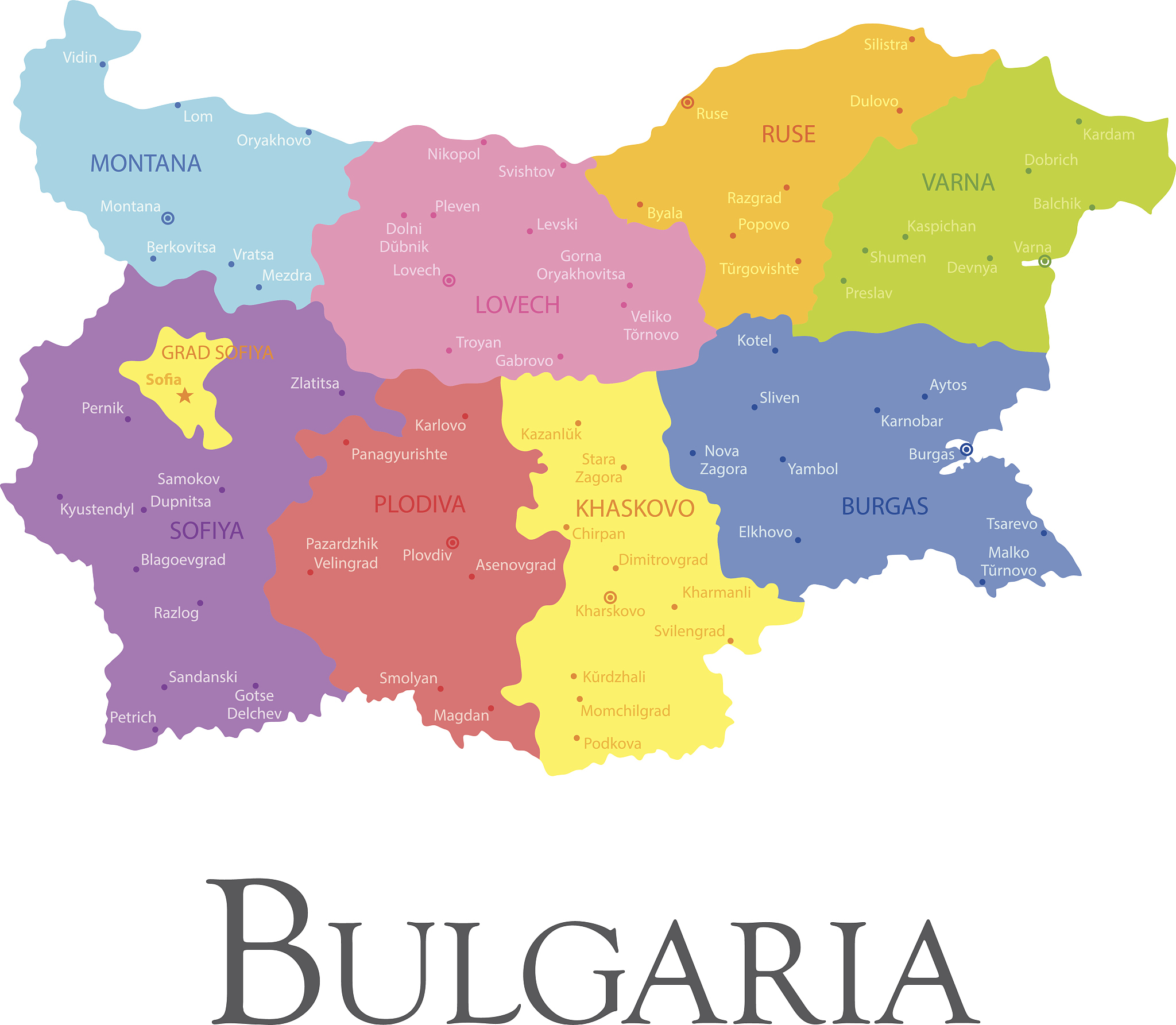 bulgaria regional map