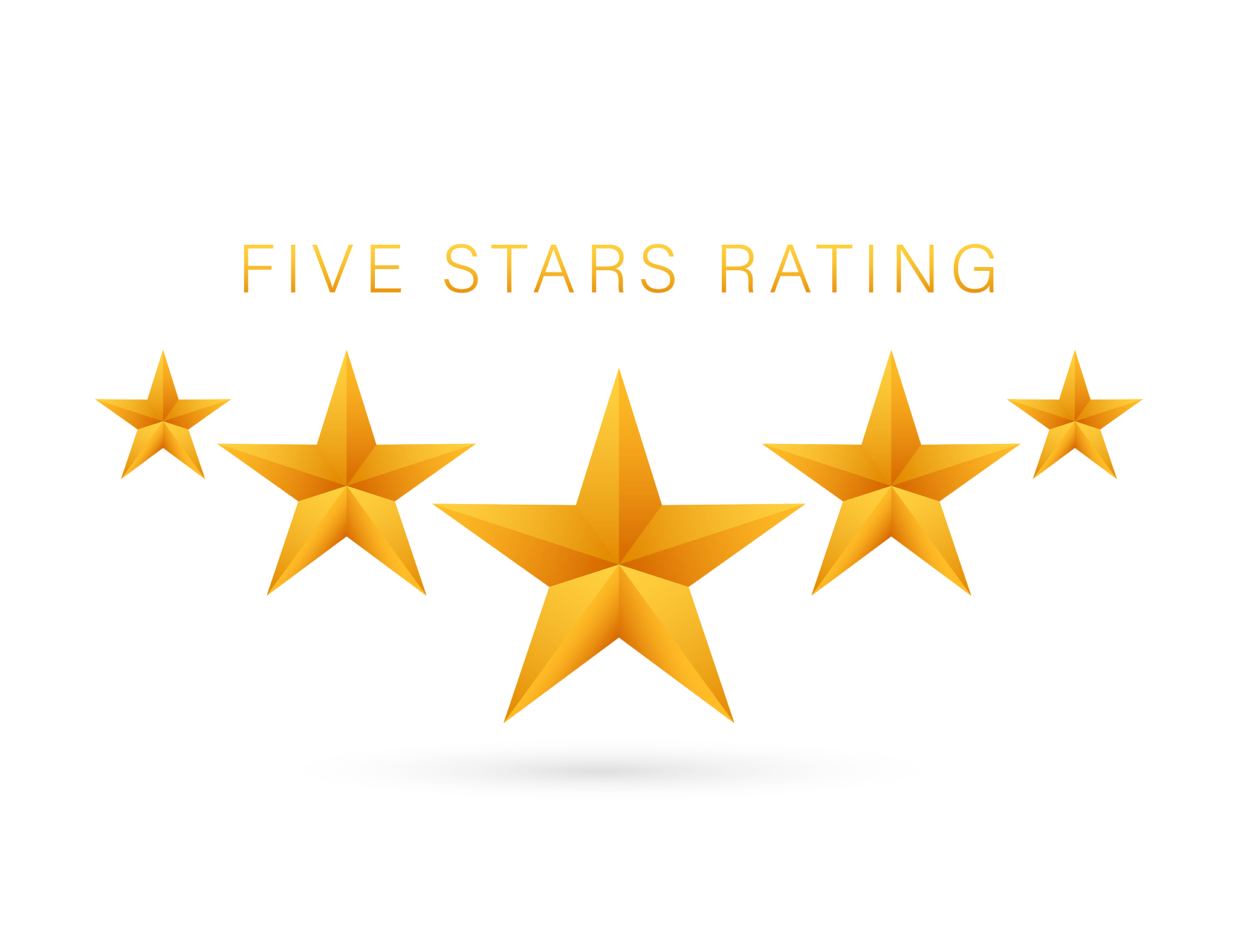 five golden rating star on white background. vector stock illust