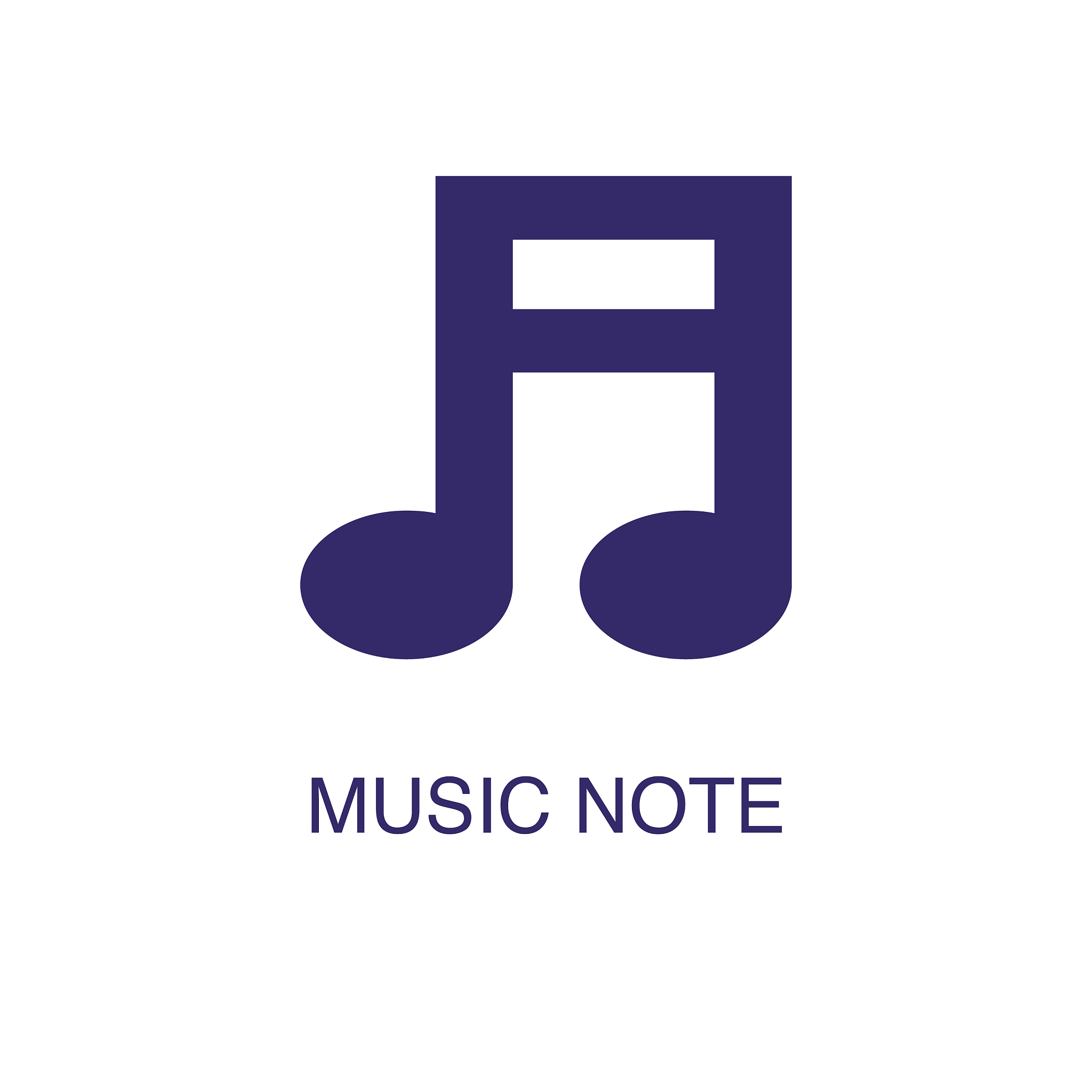 music note element in flat simple style on white