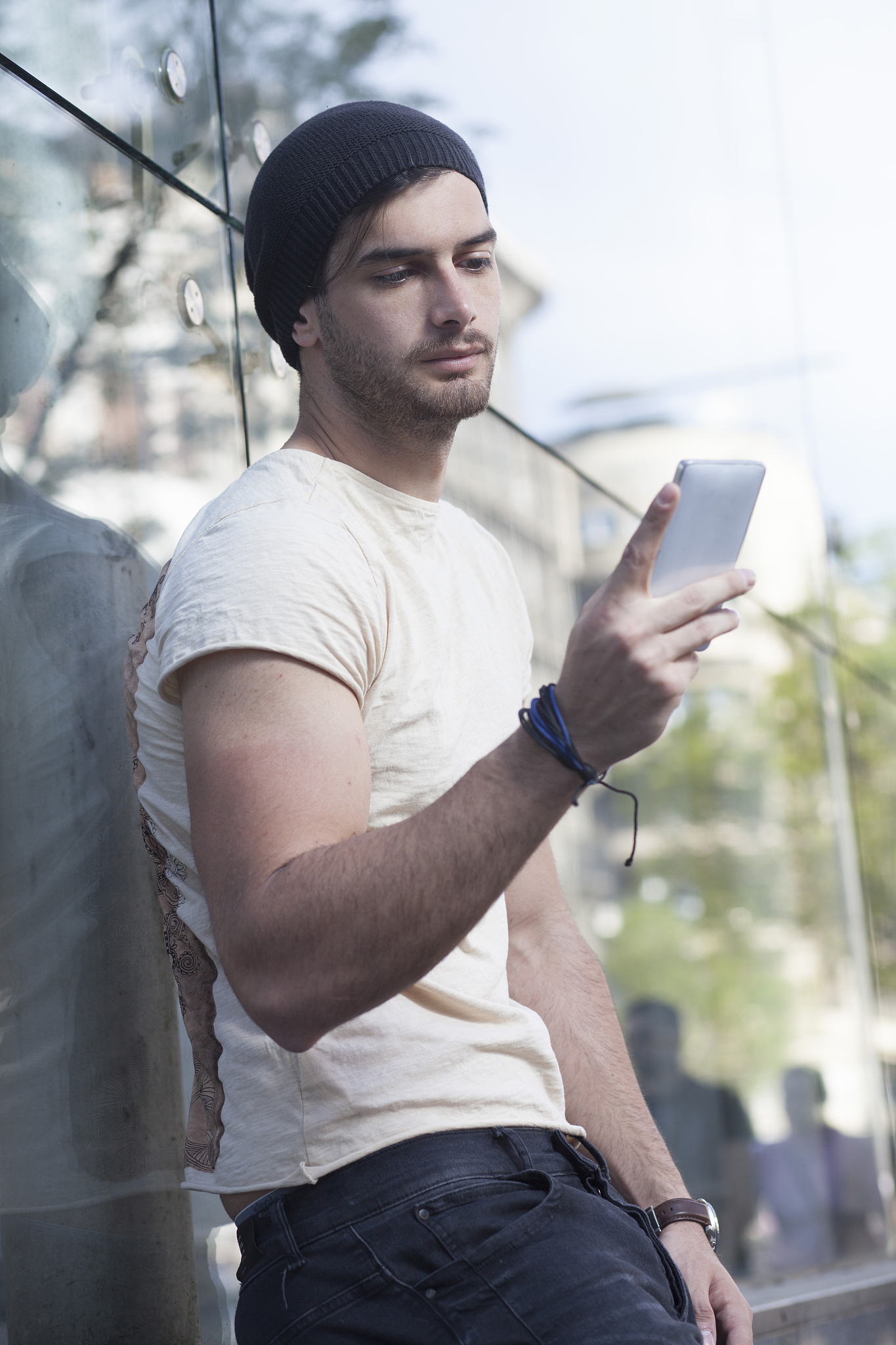 man with a mobile phone on the street