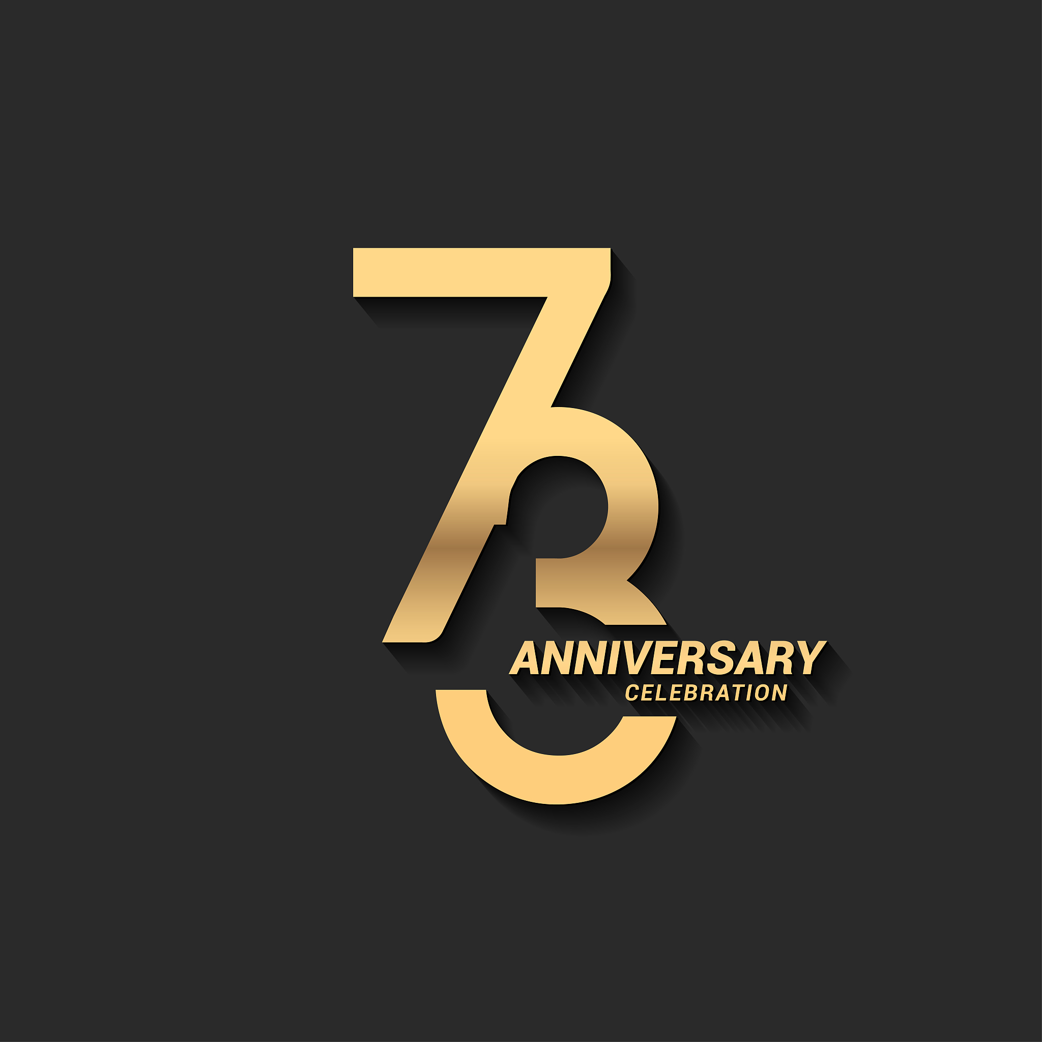 73rd golden anniversary celebration emblem design for company pr