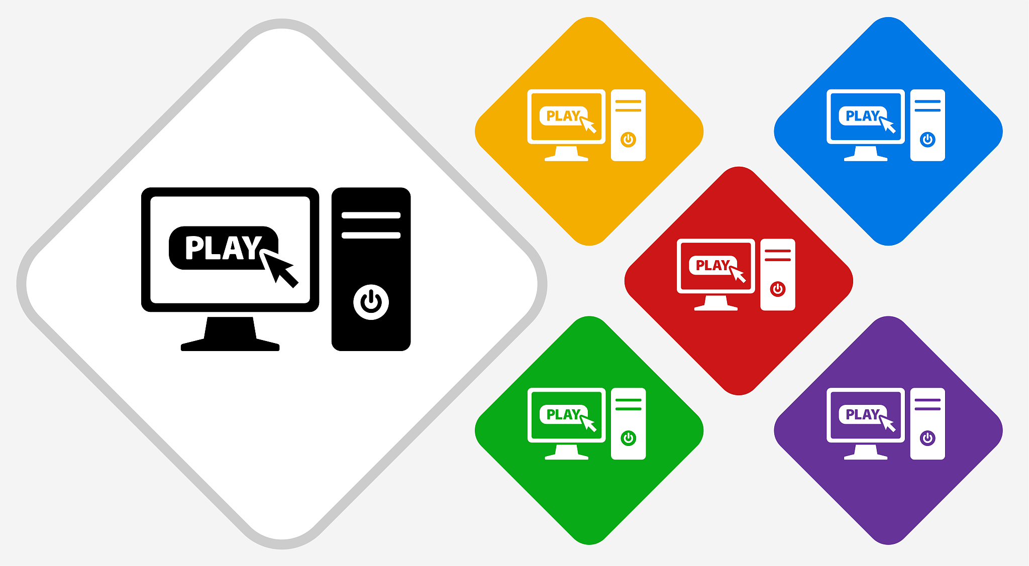 computer and video games color diamond vector icon