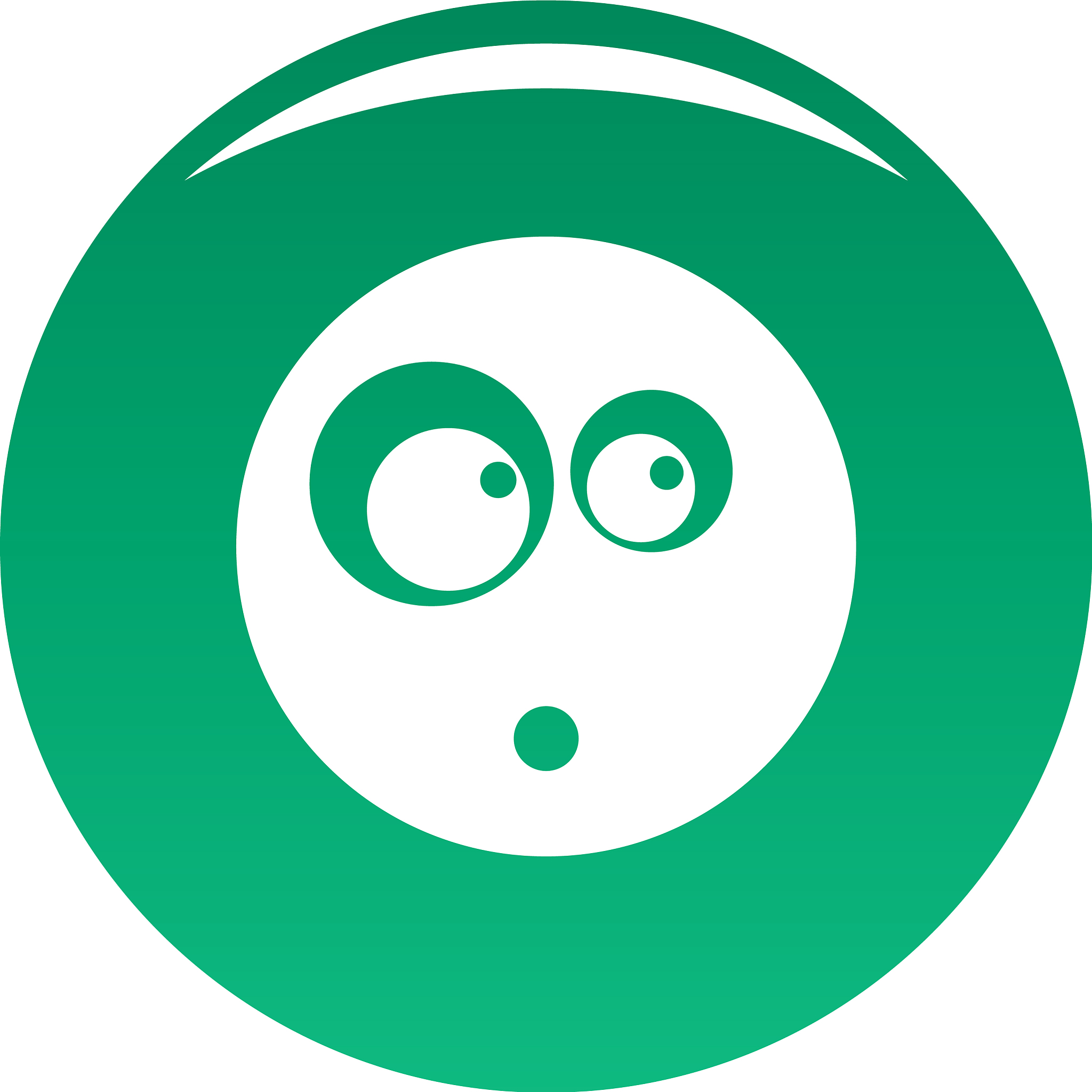 surprised smile icon green